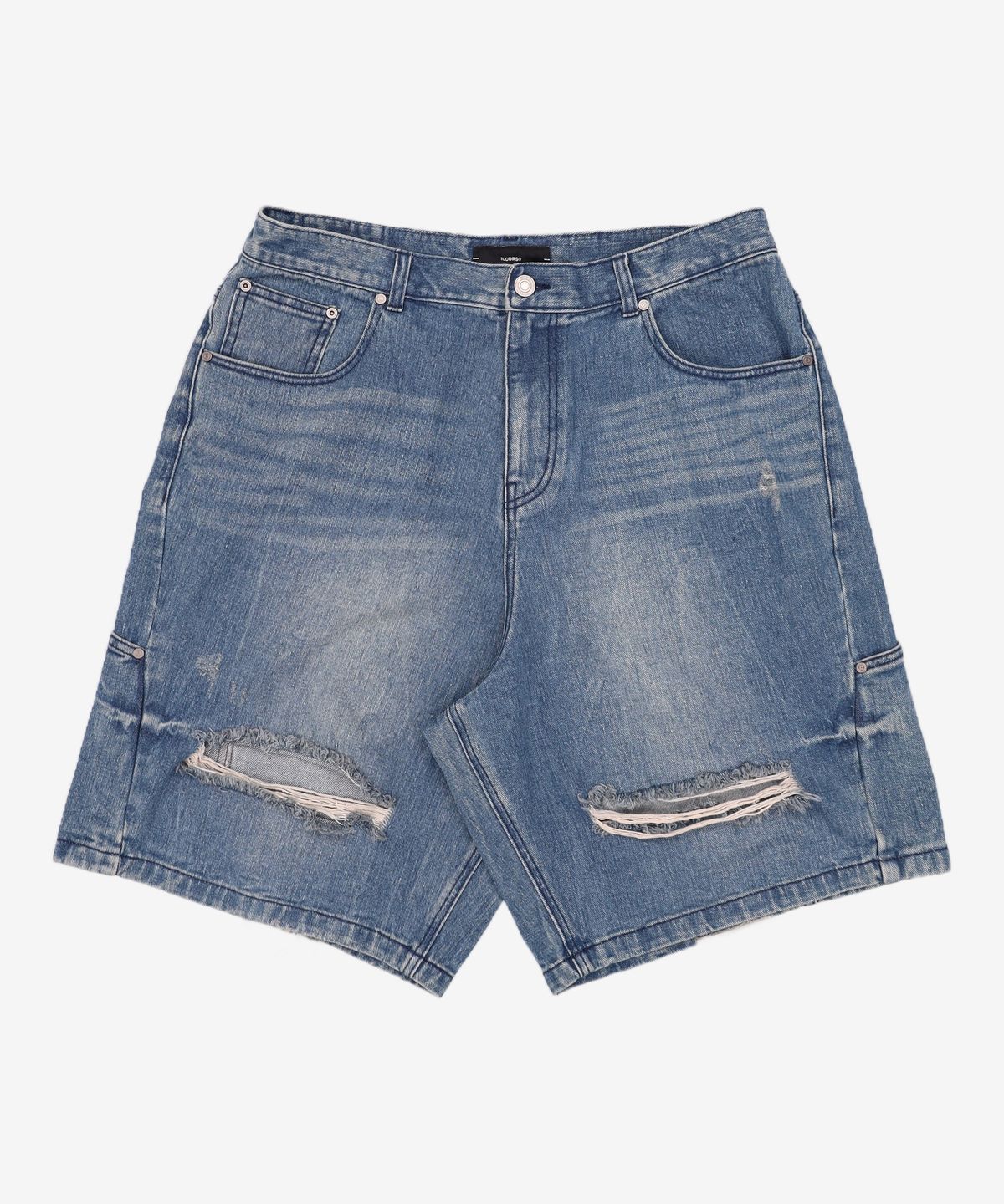 일꼬르소(IL CORSO) 워시드 버뮤다 데님 반바지 블루 IEPA4E404B2 XL