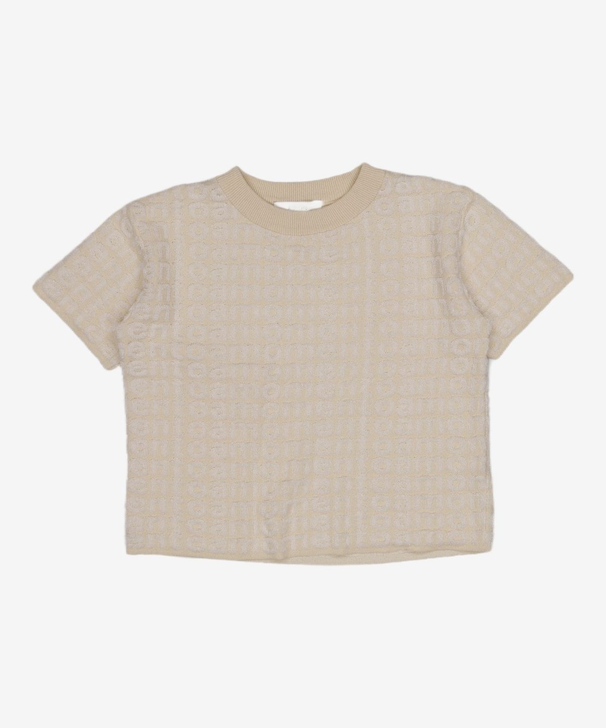 아모멘토(AMOMENTO) BOUCLE LOGO TOP_CREAM 0