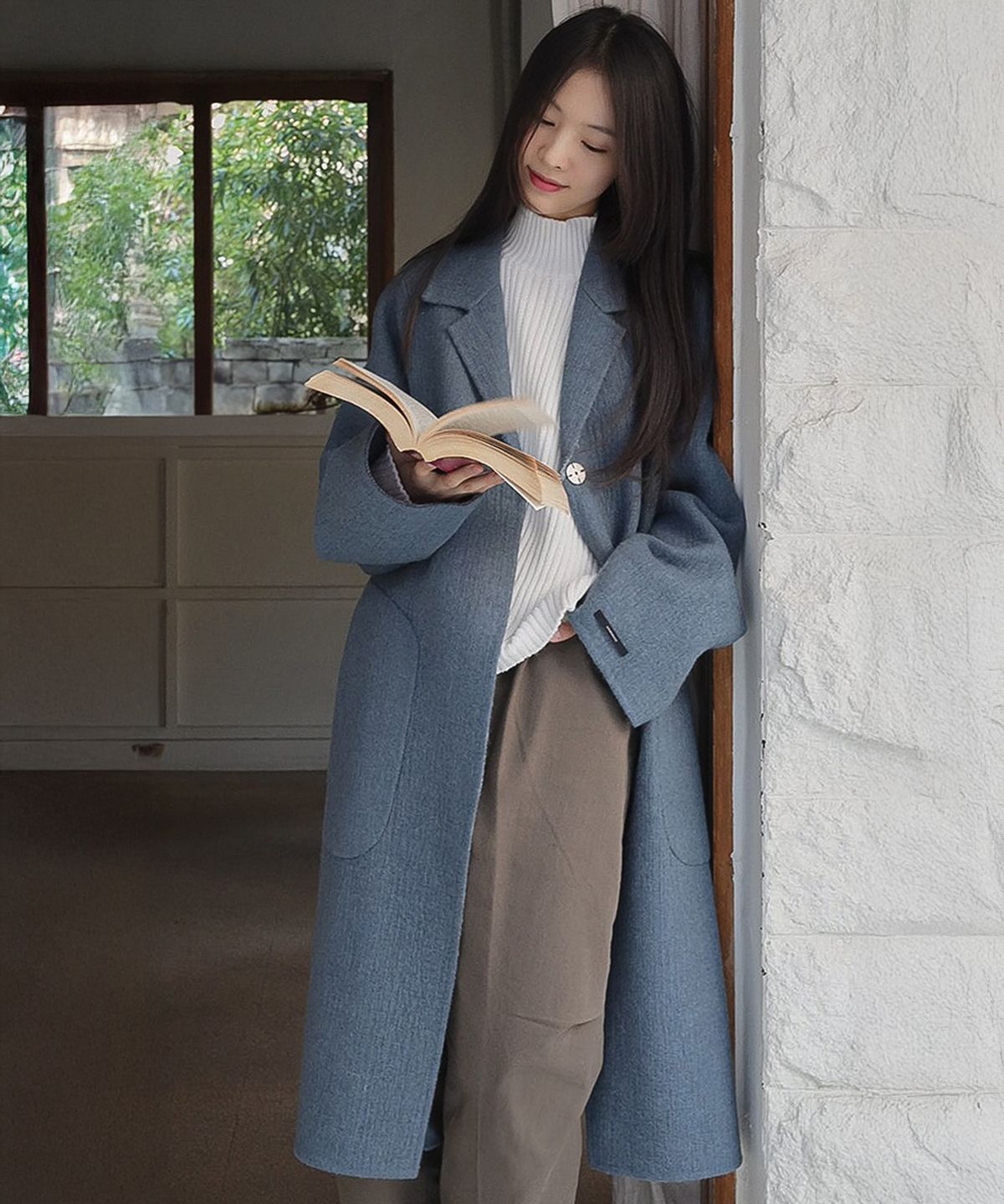 더밀루이(THEMILUI) Margot Two Way Handmade Coat (Blue)