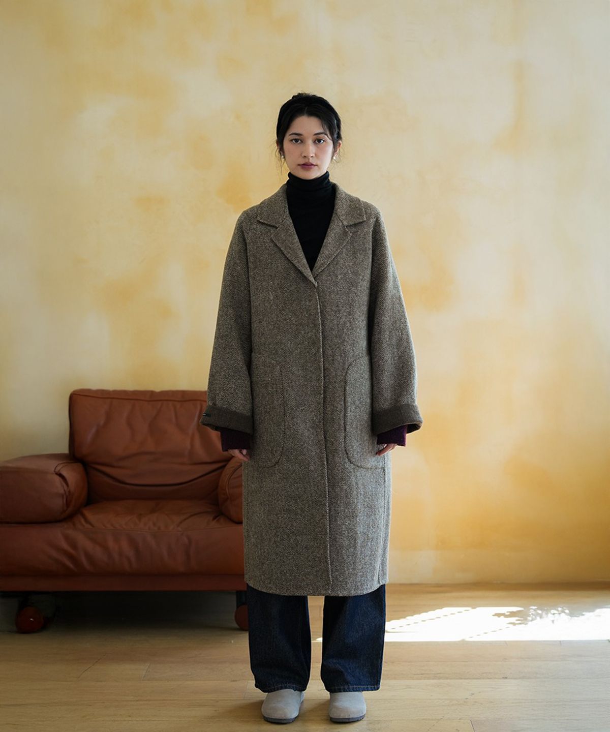 더밀루이(THEMILUI) Margot Two Way Handmade Coat (Brown)
