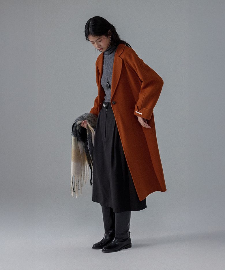 Romaine Handmade Coat (Red Brown)