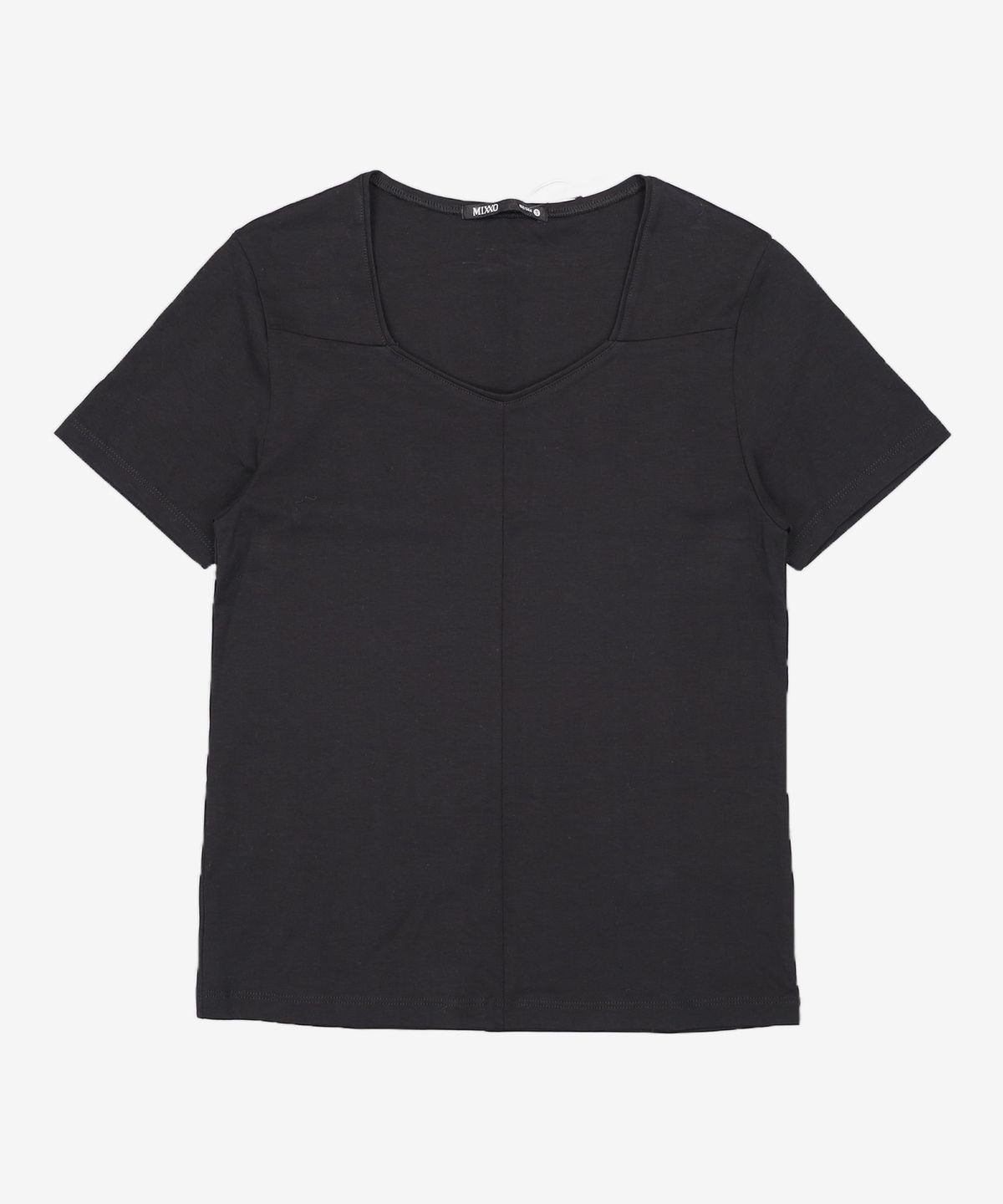미쏘(MIXXO) 넥변형 크롭 티셔츠 MIWHWB512G S