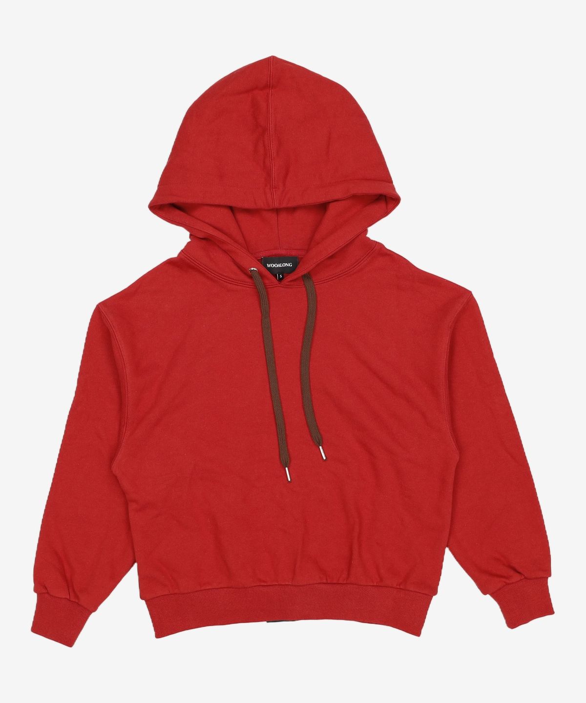 우알롱(WOOALONG) Signature slim Hood  - BRICK RED S