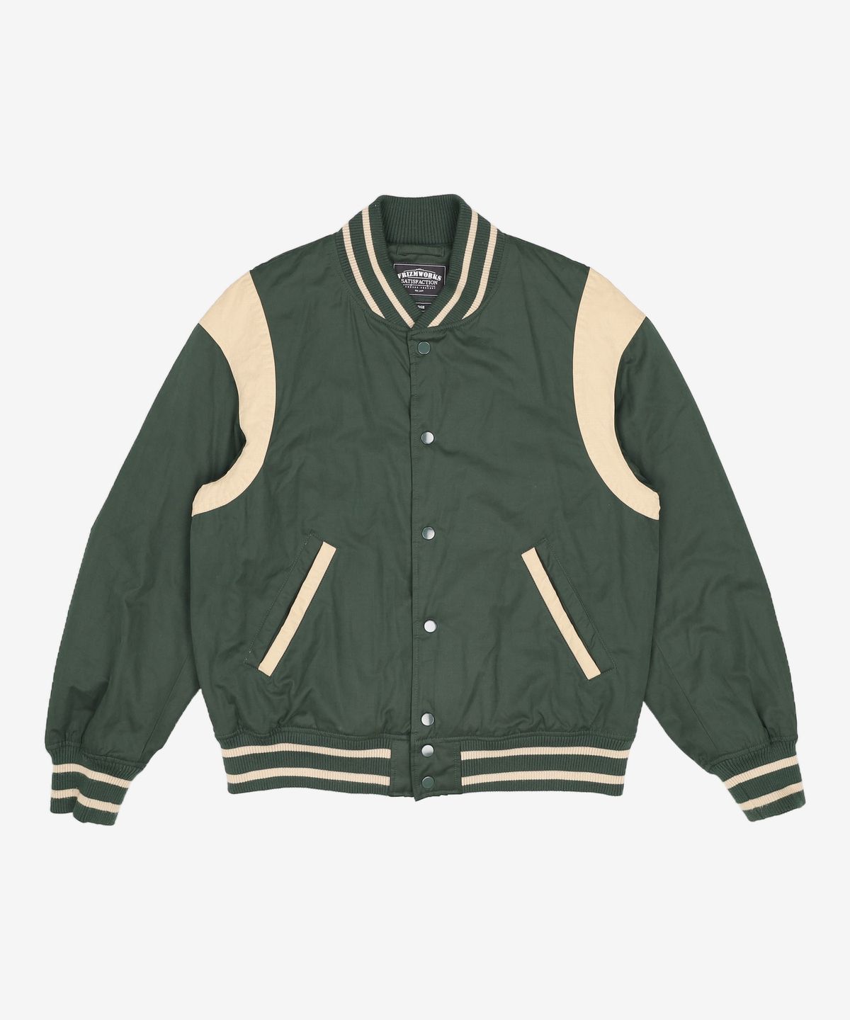 프리즘웍스(FRIZMWORKS) MILD VARSITY JACKET _ DARK GREEN L