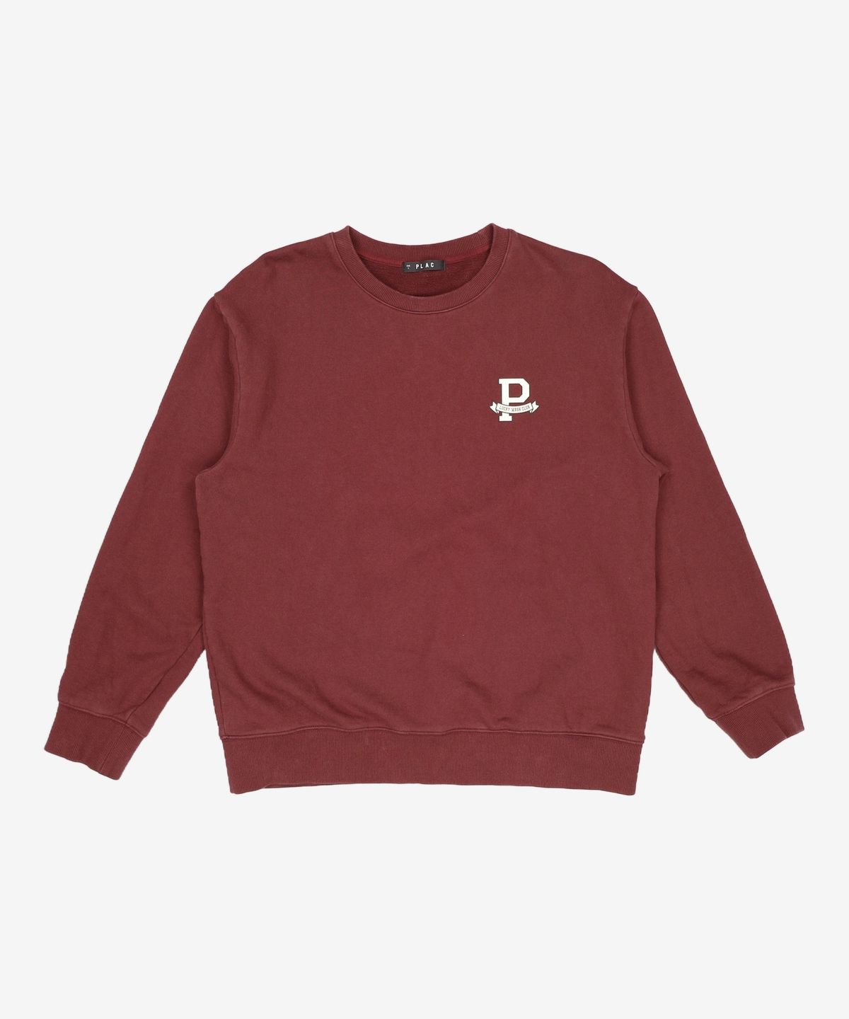 플랙(PLAC) 럭키 워시 P LOGO 스웨트셔츠 와인 L