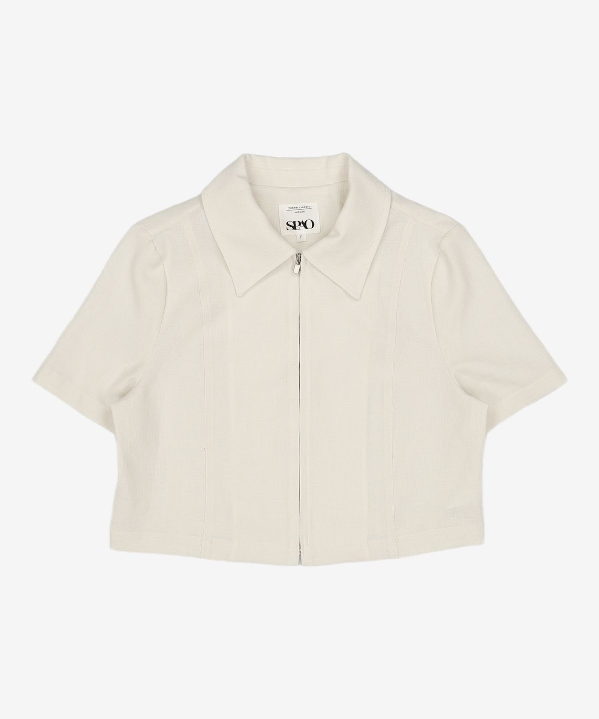 스파오(SPAO) (QR) 크롭 조직감소재 집업_SPJKC38W93 FREE