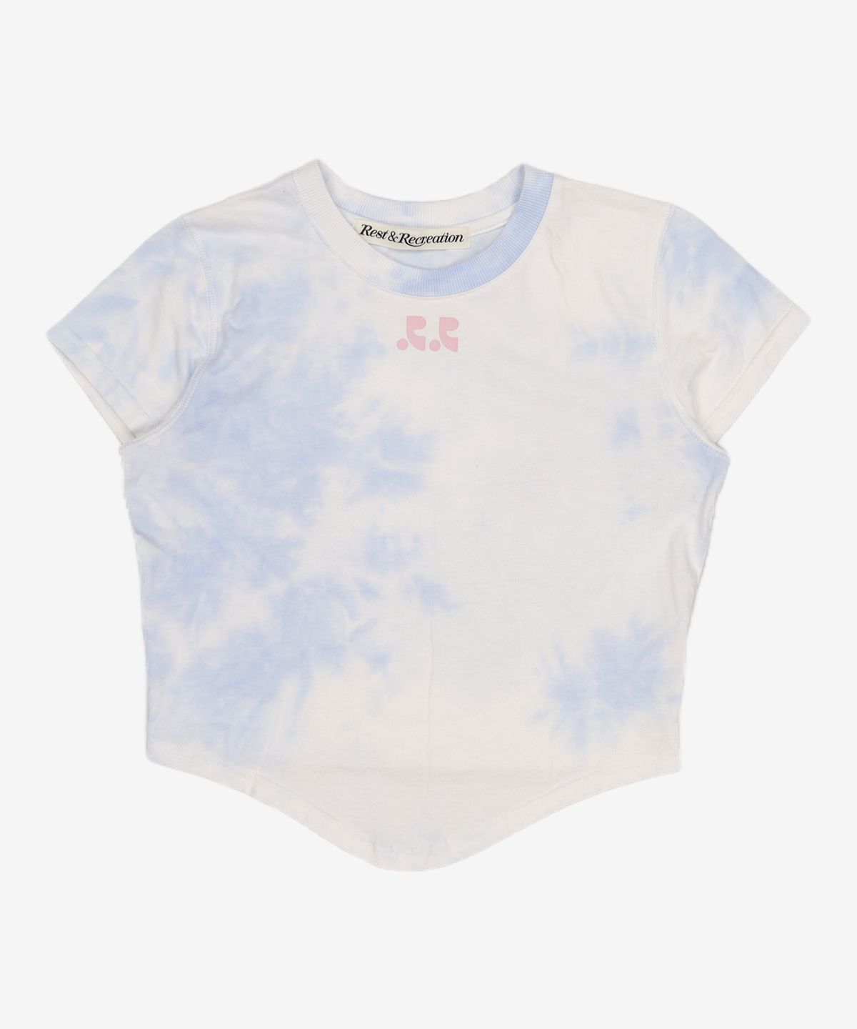 레스트앤레크레이션(REST&RECREATION) RR TIE DYE CROP T-SHIRT SKYBLUE