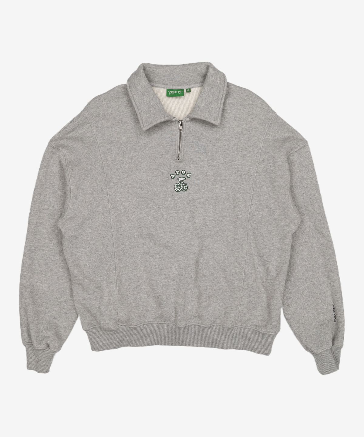 어피스오브케이크(APIECEOFCAKE) Cherry Bear Half Zipup Crewneck_Grey M
