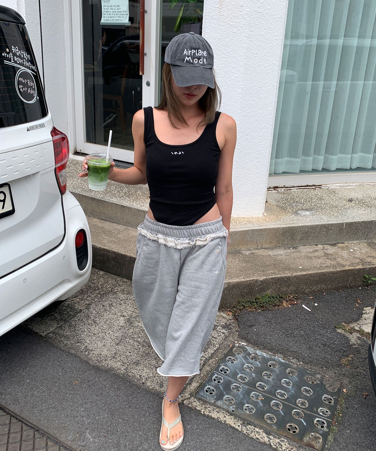 인지액티브(INJIACTIVE) Scoop Neck Ribbed Bodysuit 블랙