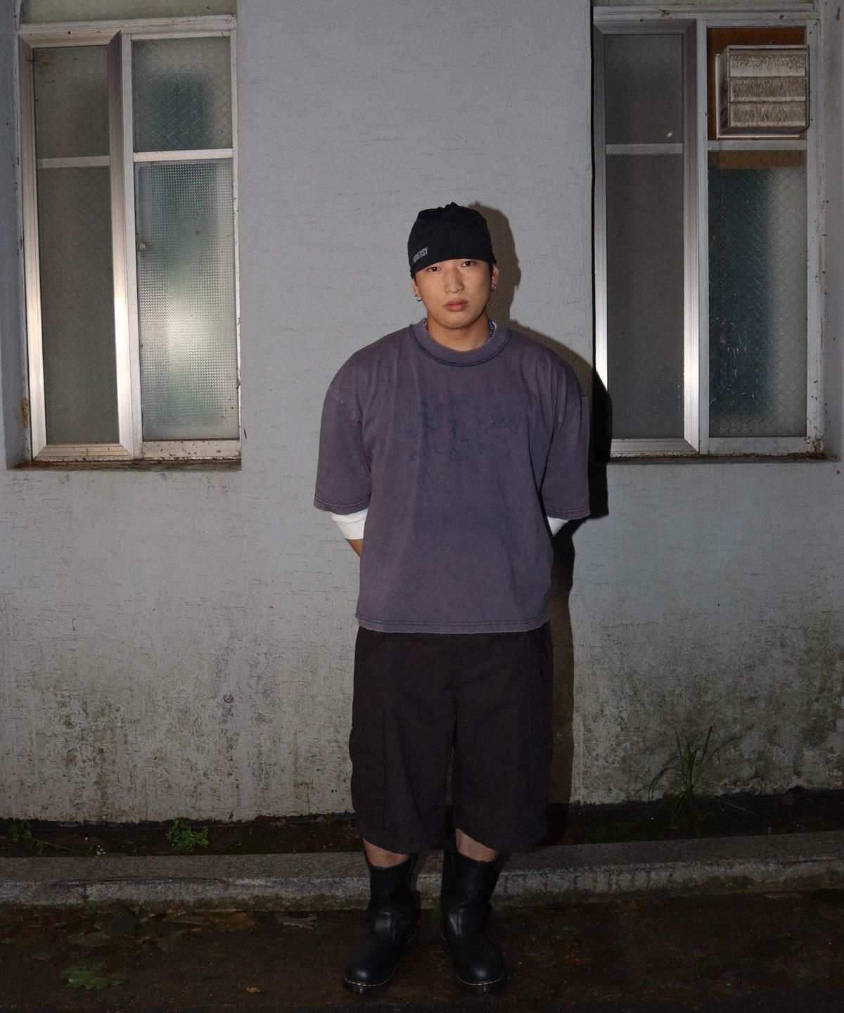 헤레시(HERESSY) 크롭박스 빈티지 티셔츠 네이비