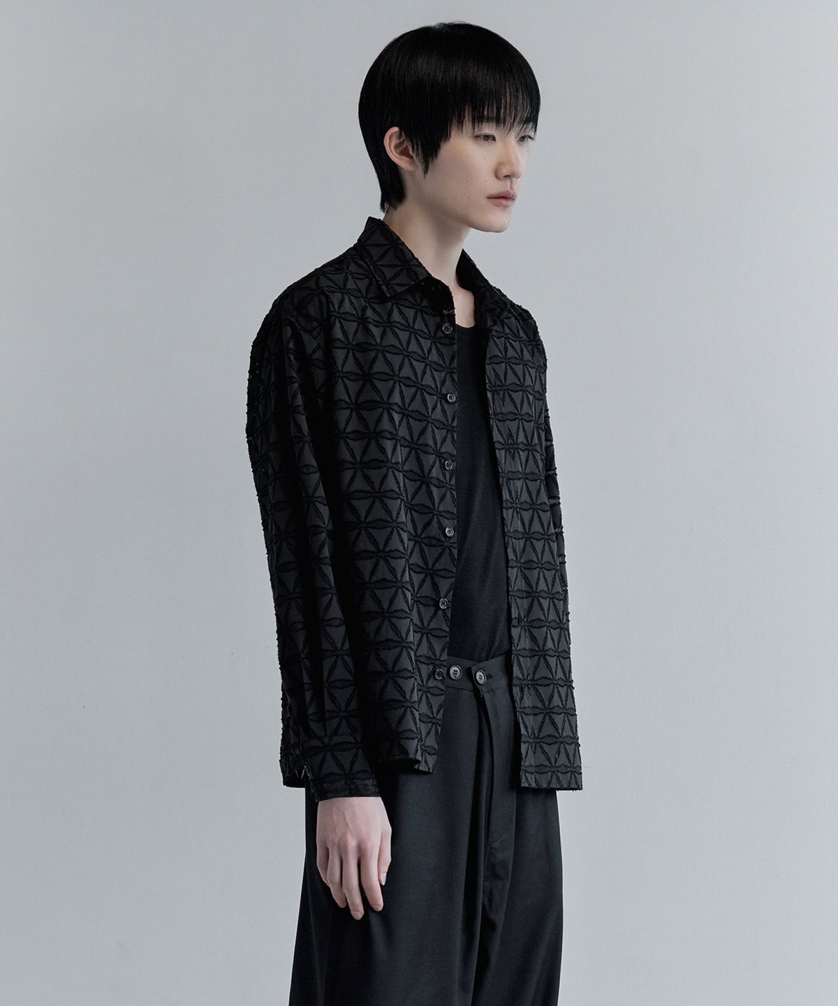 키류(KIRYU) PRISM CUT OFF SHIRT_BLACK