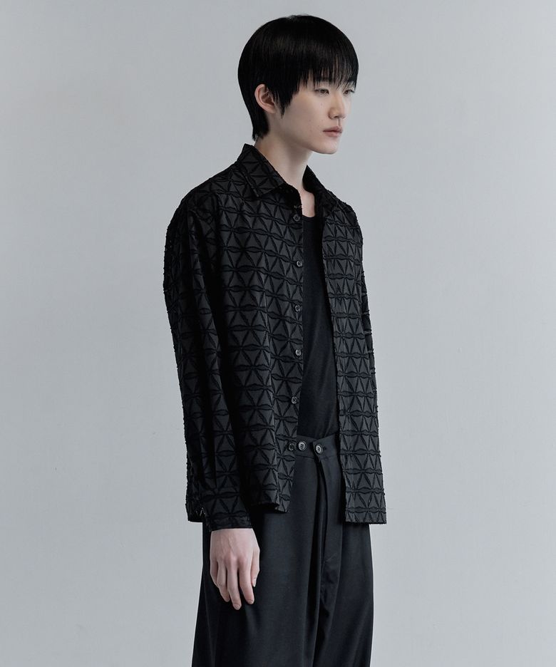 PRISM CUT OFF SHIRT_BLACK