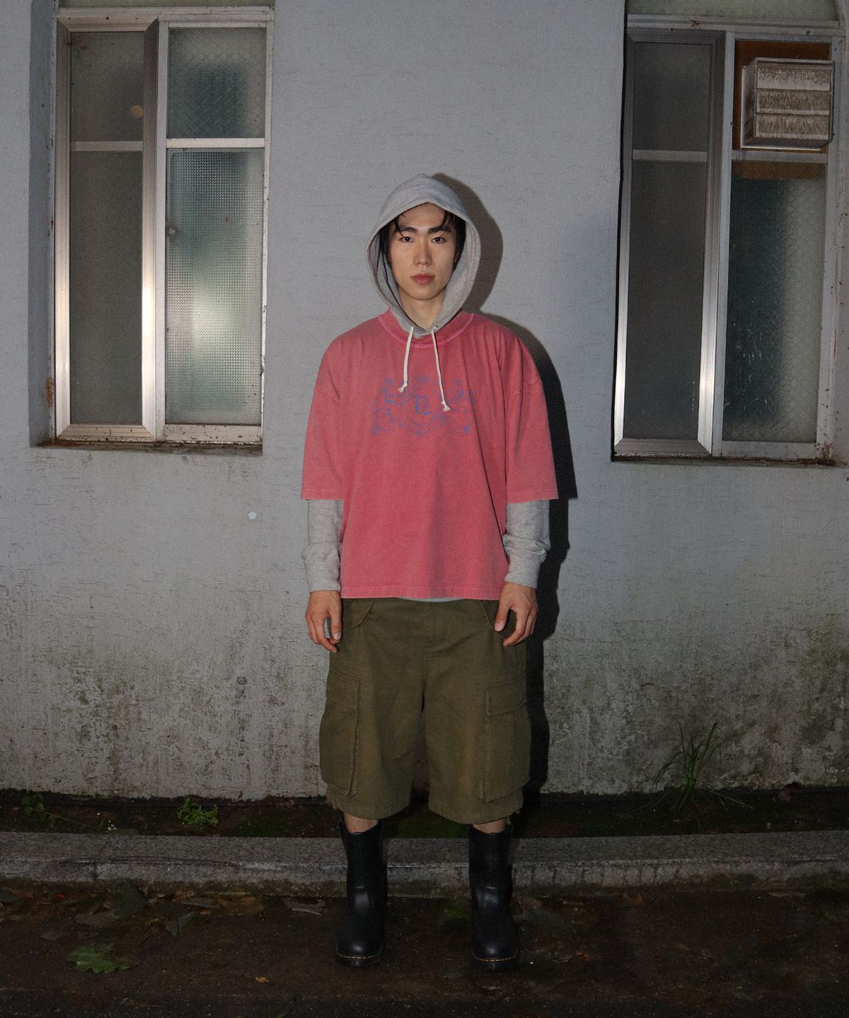 헤레시(HERESSY) 크롭박스 빈티지 티셔츠 핑크