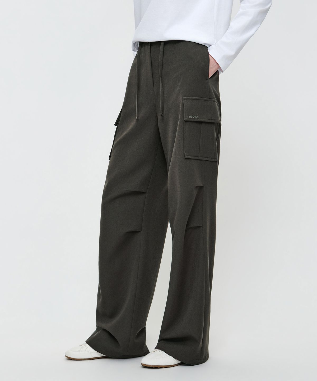 마리떼 프랑소와 저버(MARITHÉ + FRANҪOIS GIRBAUD) W PARACHUTE CARGO PANTS gray khaki