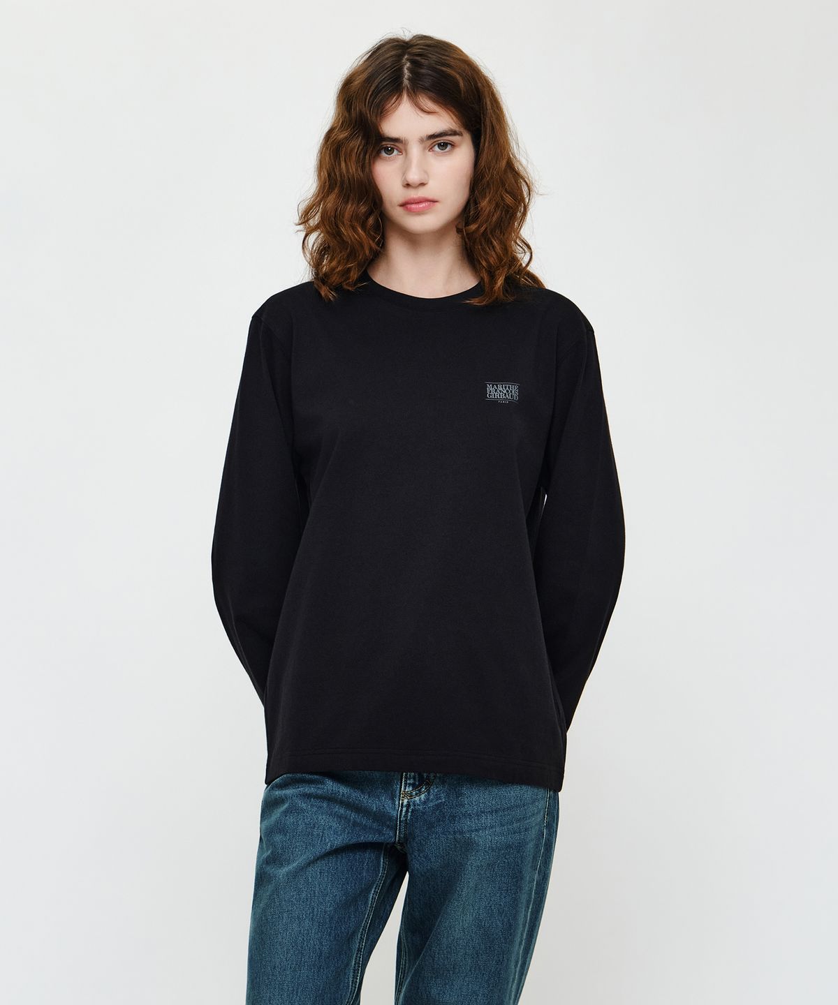 마리떼 프랑소와 저버(MARITHÉ + FRANҪOIS GIRBAUD) SMALL CLASSIC LOGO LONG SLEEVE TEE black