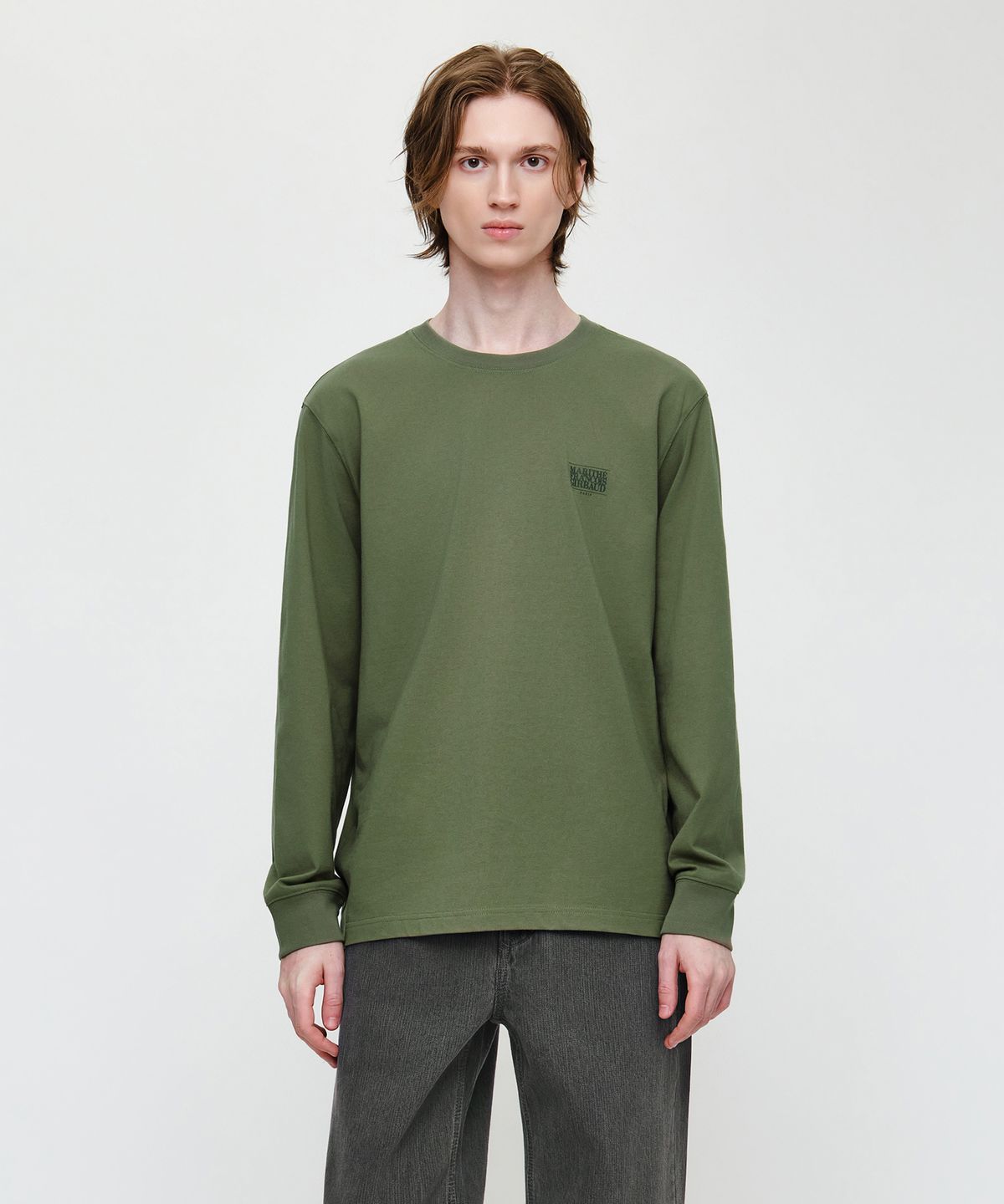 마리떼 프랑소와 저버(MARITHÉ + FRANҪOIS GIRBAUD) SMALL CLASSIC LOGO LONG SLEEVE TEE khaki