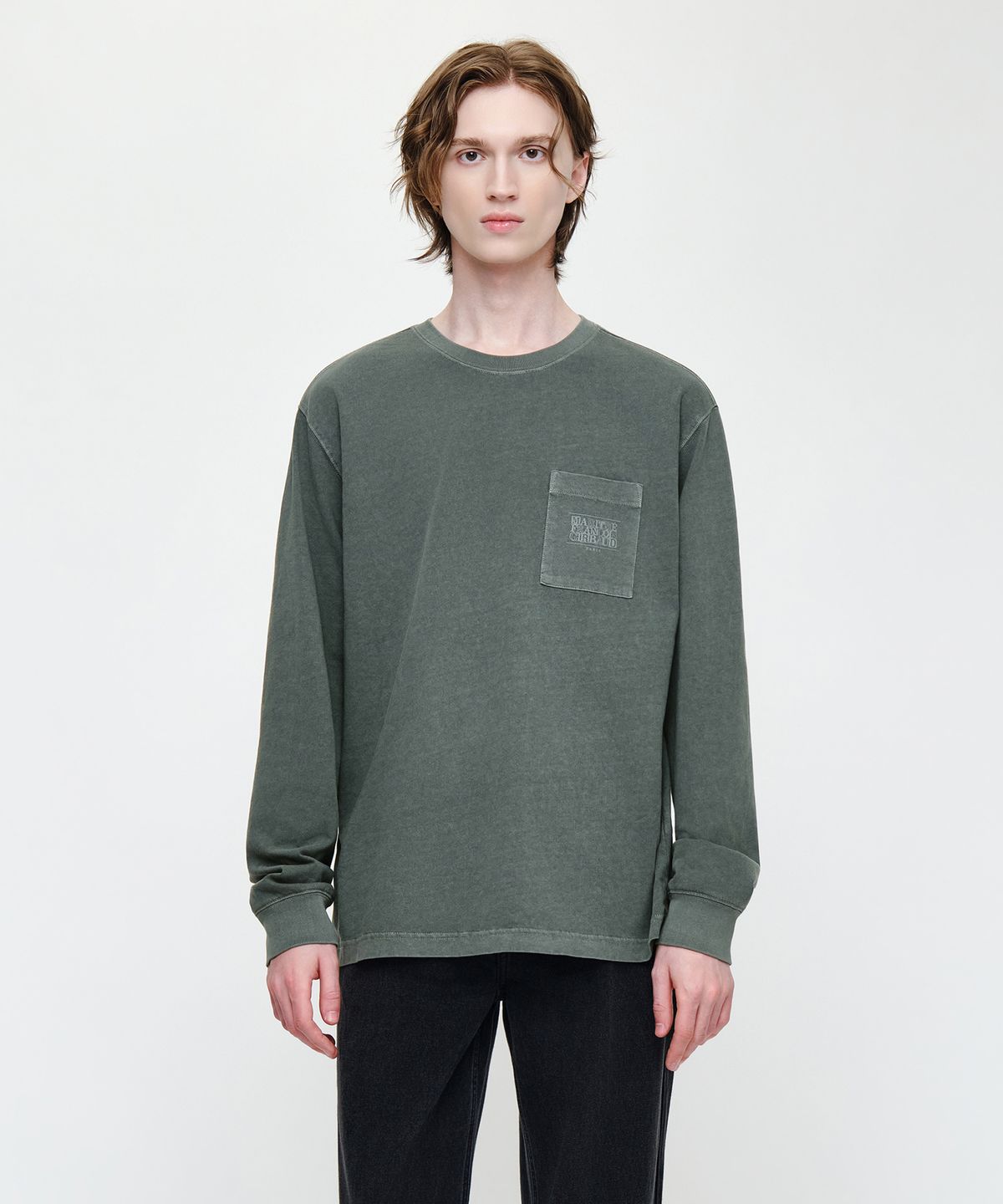 마리떼 프랑소와 저버(MARITHÉ + FRANҪOIS GIRBAUD) DOODLE CLASSIC LOGO WASHING LONG SLEEVE TEE charcoal