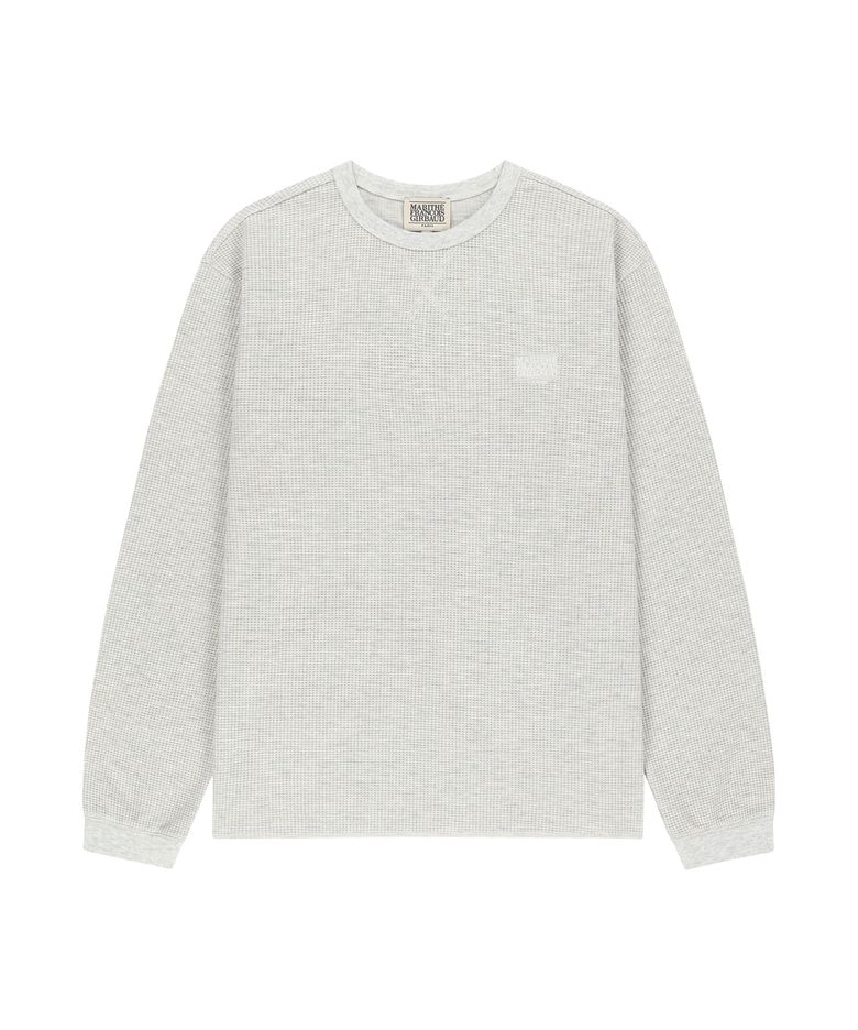 WAFFLE LONG SLEEVE TEE oatmeal