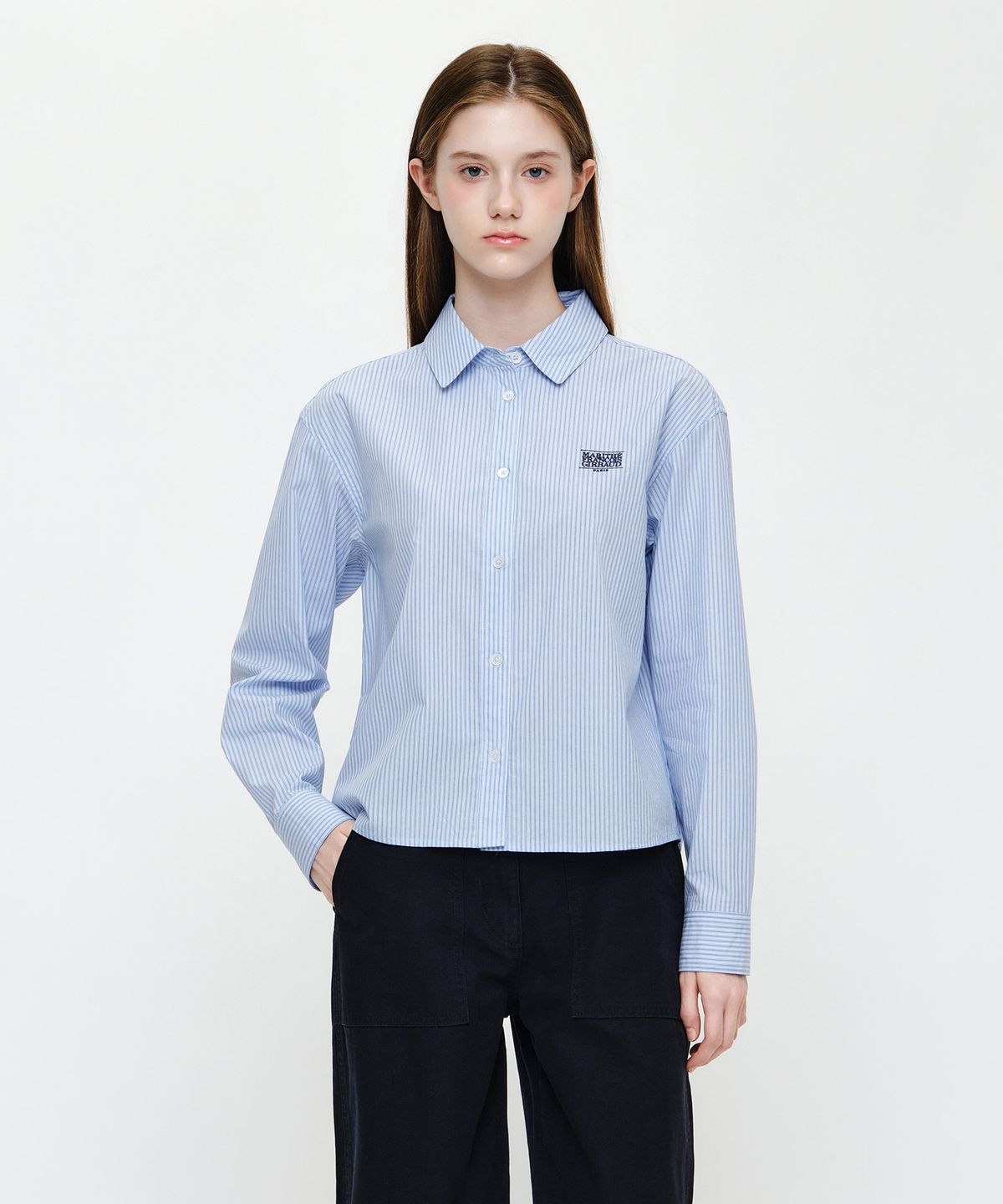 마리떼 프랑소와 저버(MARITHÉ + FRANҪOIS GIRBAUD) W MICRO CLASSIC LOGO COTTON SHIRT stripe