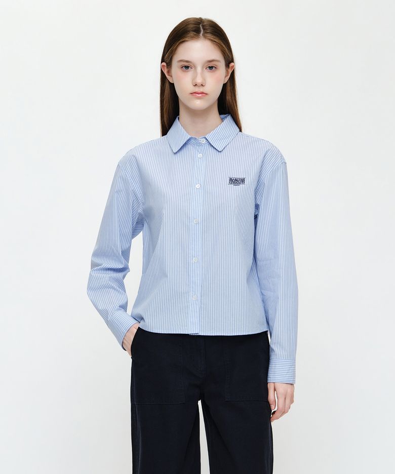 W MICRO CLASSIC LOGO COTTON SHIRT stripe