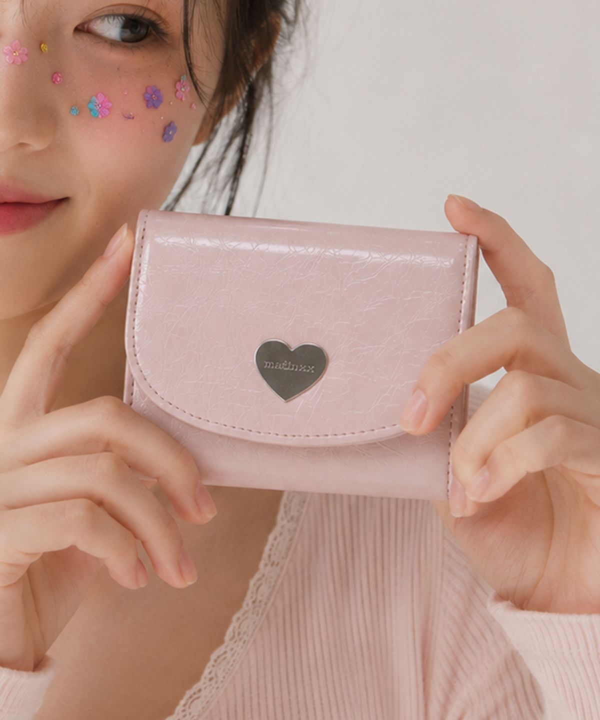 마틴콕스(MATINCOX) Heart Fold Wallet - Softpink