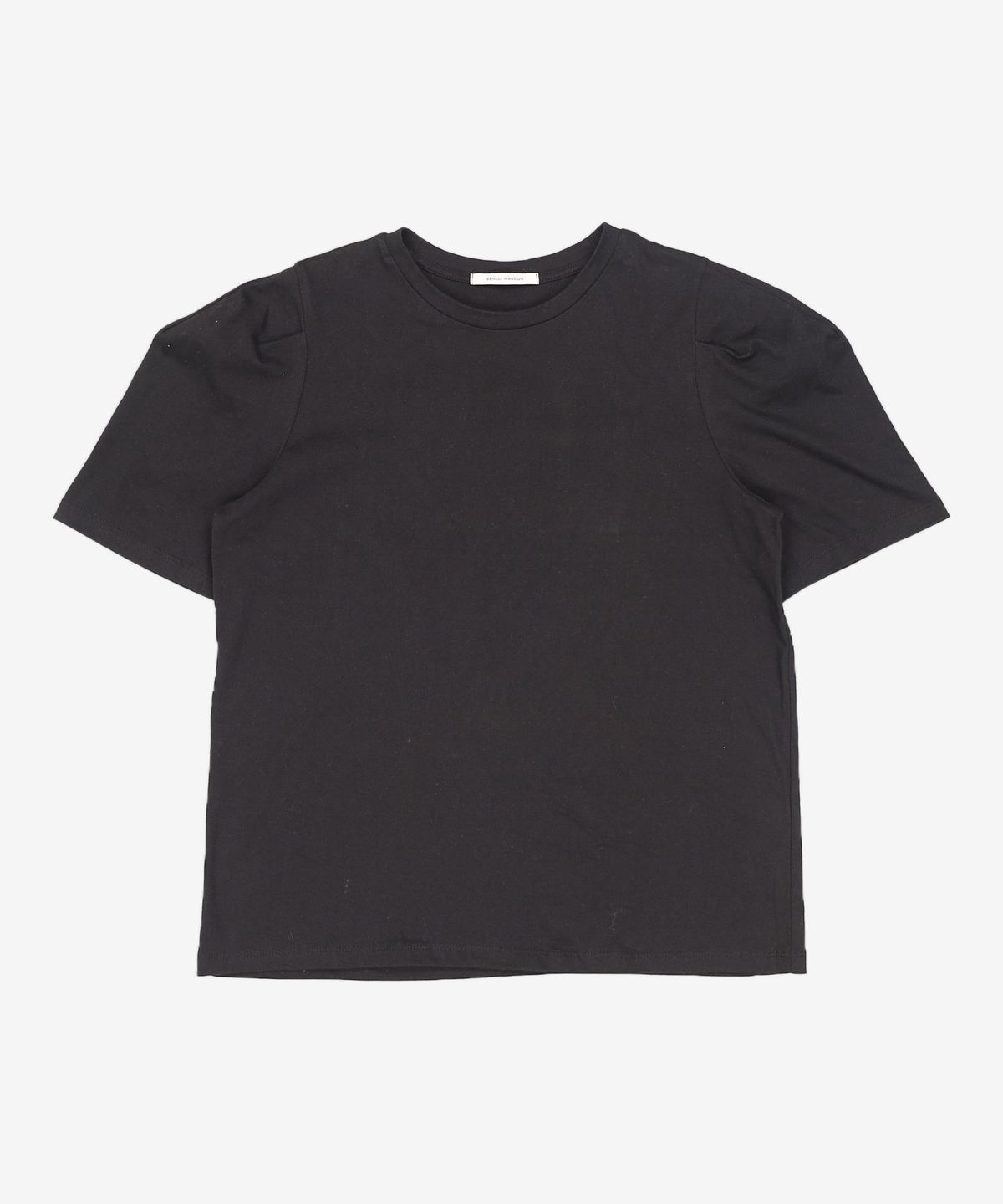 비뮤즈맨션(BEMUSE MANSION) Curved short sleeve tee - Black FREE