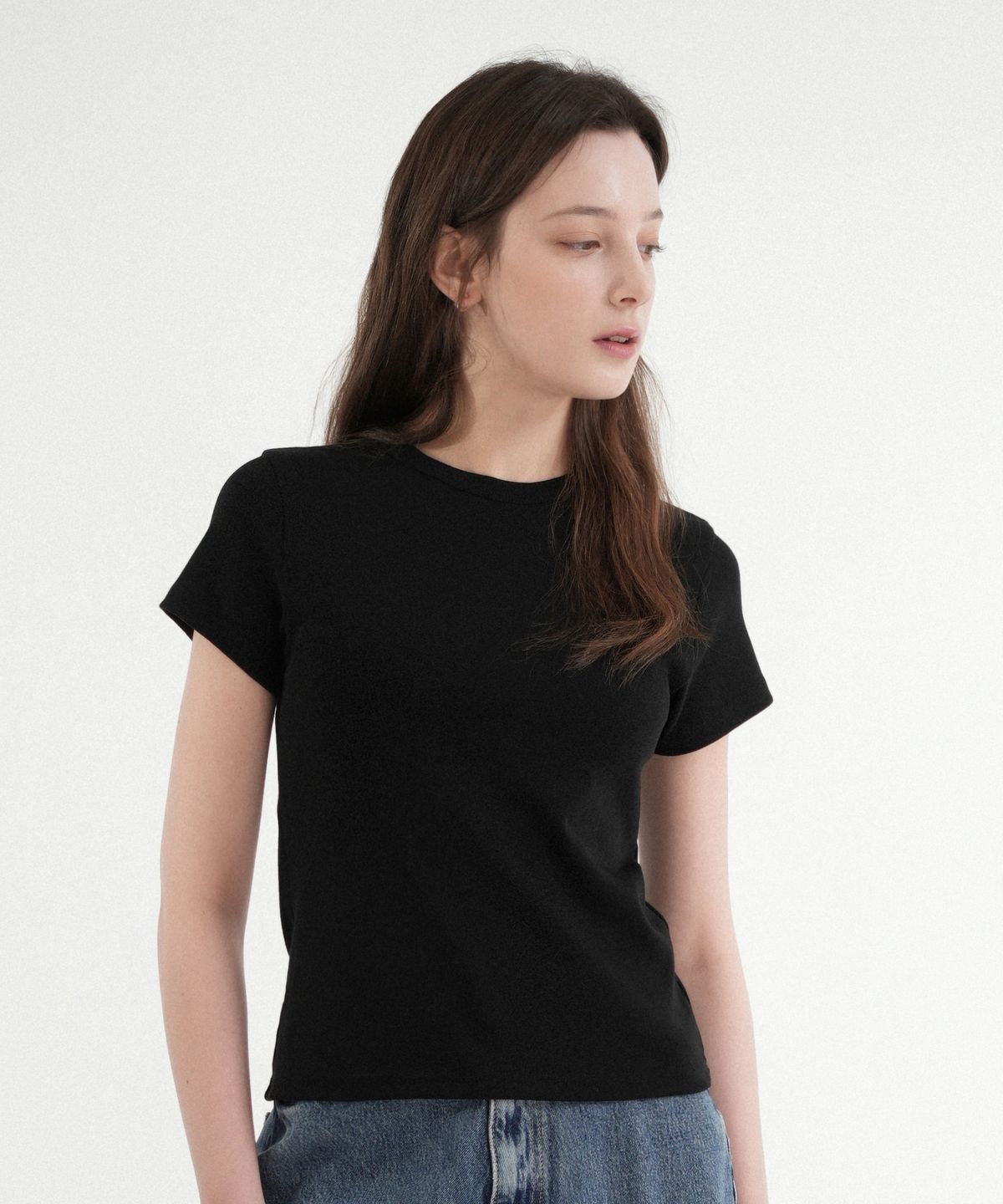 블레티(VLETI) Cotton Basic Half Tee (black)