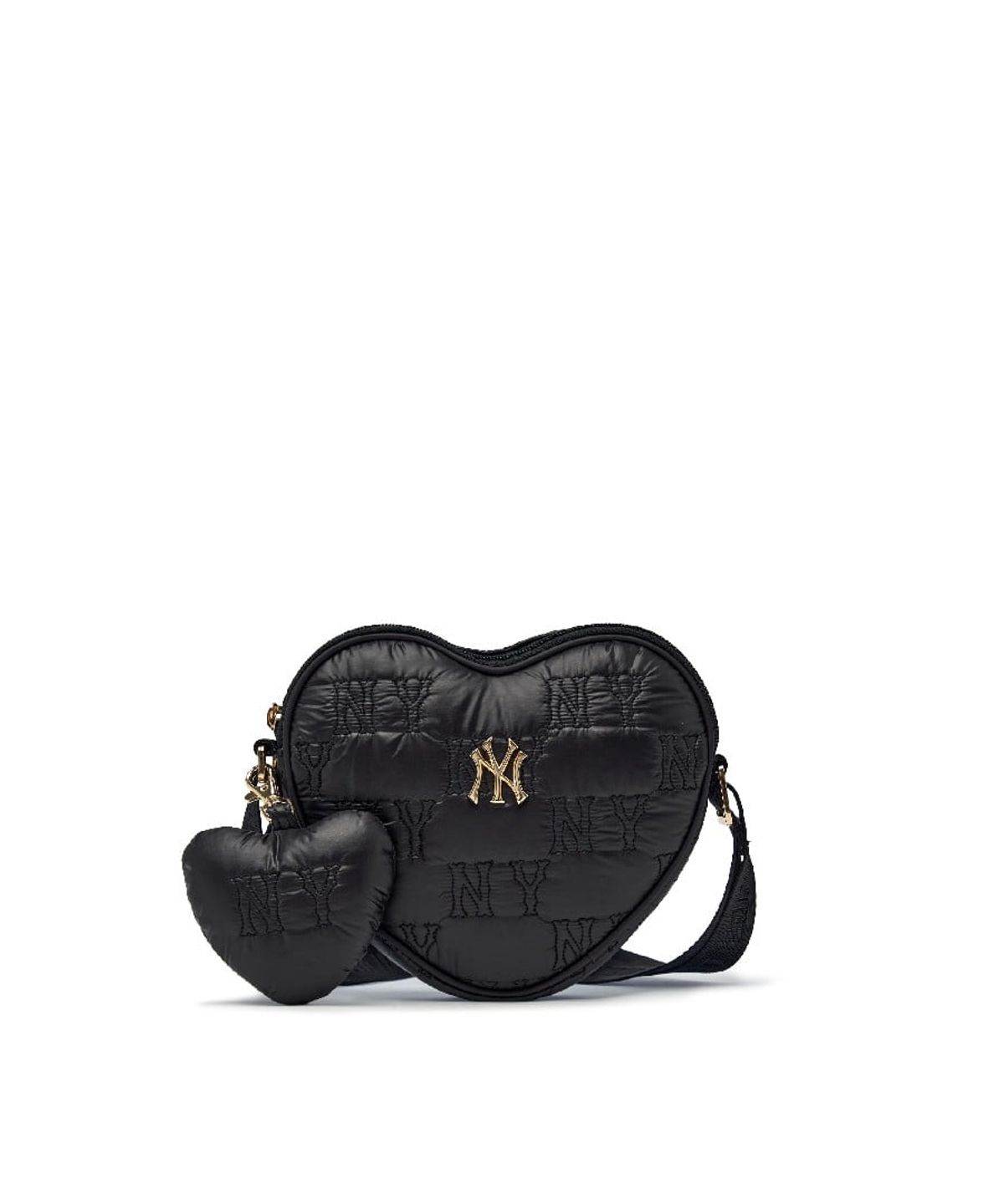 엠엘비 키즈(MLB KIDS) 모노그램 퀼팅 하트 크로스백 NY (Black)
