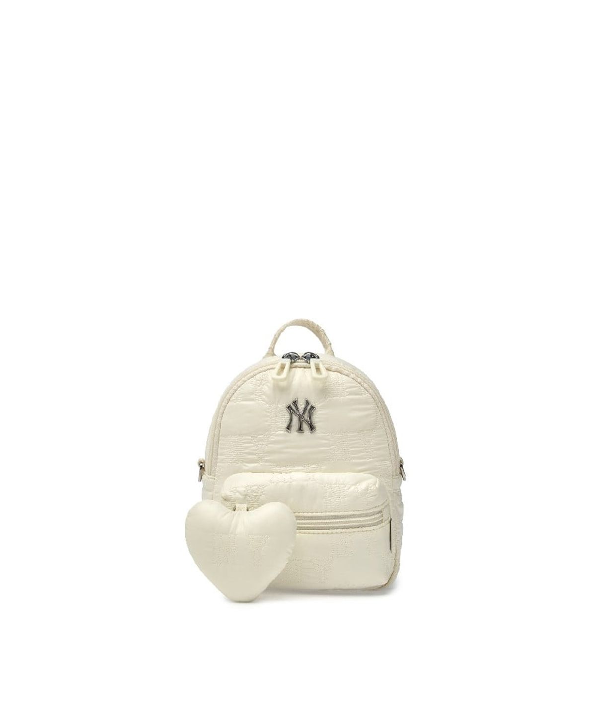 엠엘비 키즈(MLB KIDS) 모노그램 퀼팅 미니 백팩 NY (Cream)