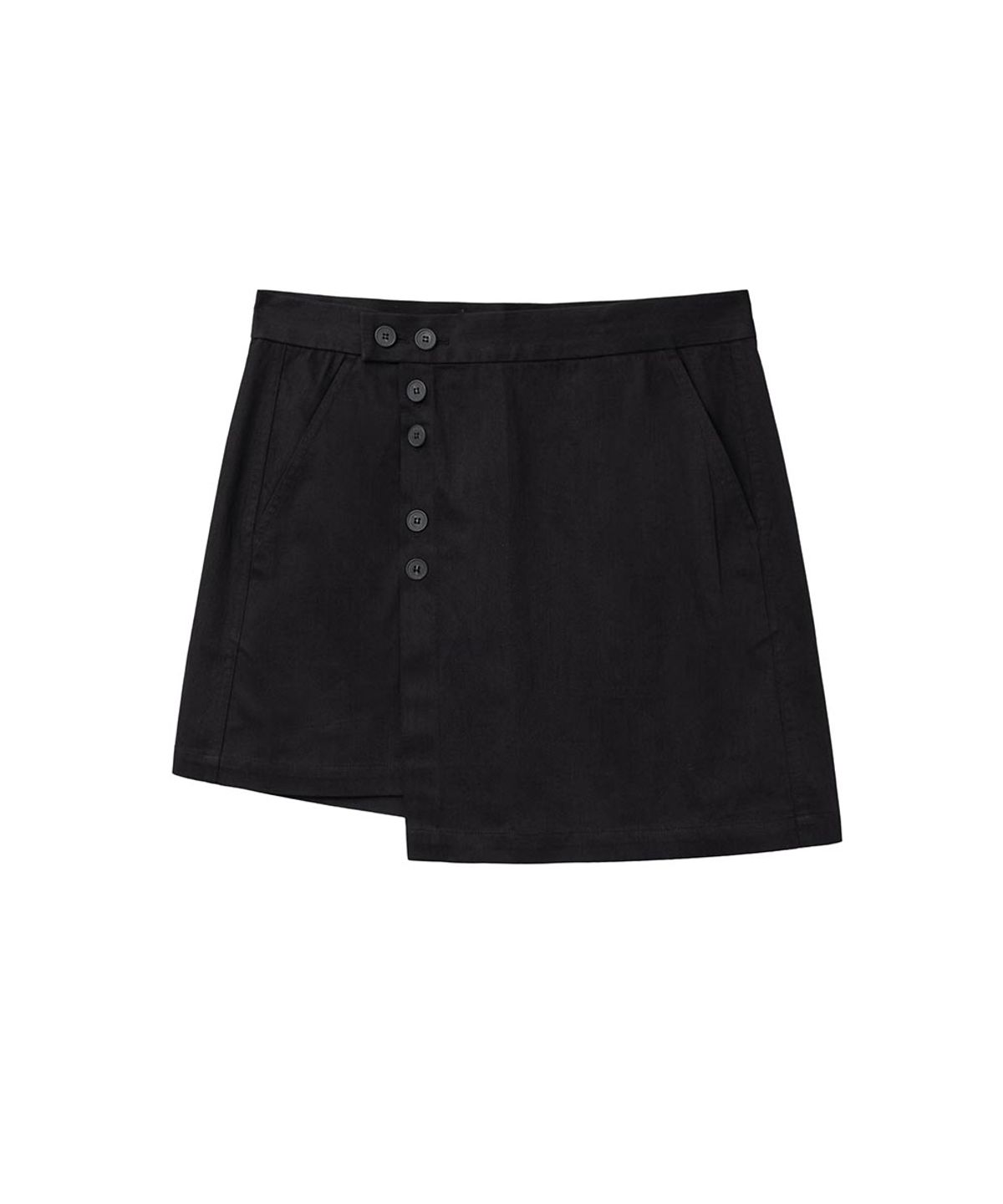 미세키서울 맨(MISEKISEOUL MEN) Asymmetric button wrap skirt BLACK