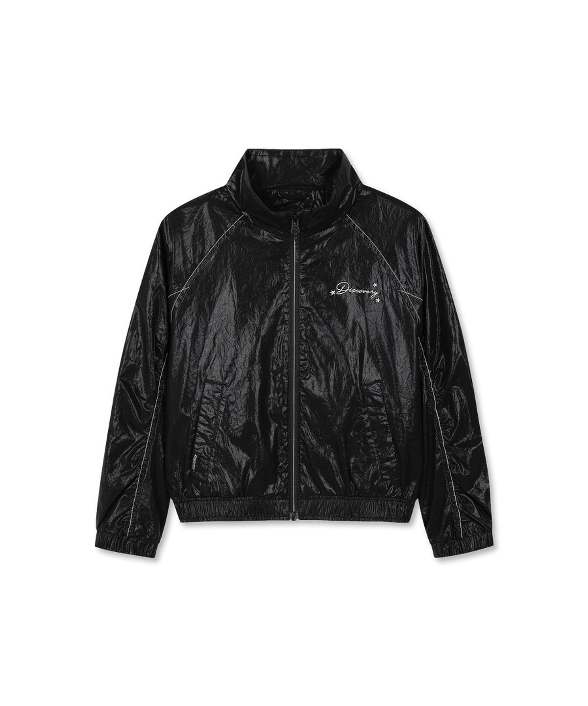디스커버리 키즈(DISCOVERY KIDS) 여아 하이넥 글로시 바람막이 (BLACK)