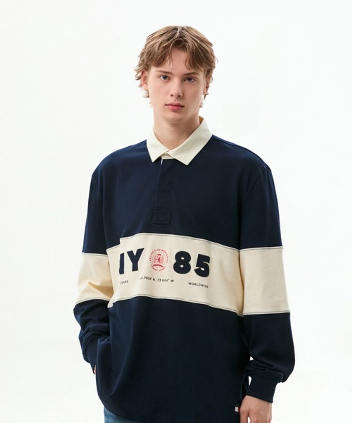 타미진스(TOMMY JEANS) 릴렉스 핏 패널 럭비 티셔츠 (T32G6TKT10TMT1C1G)
