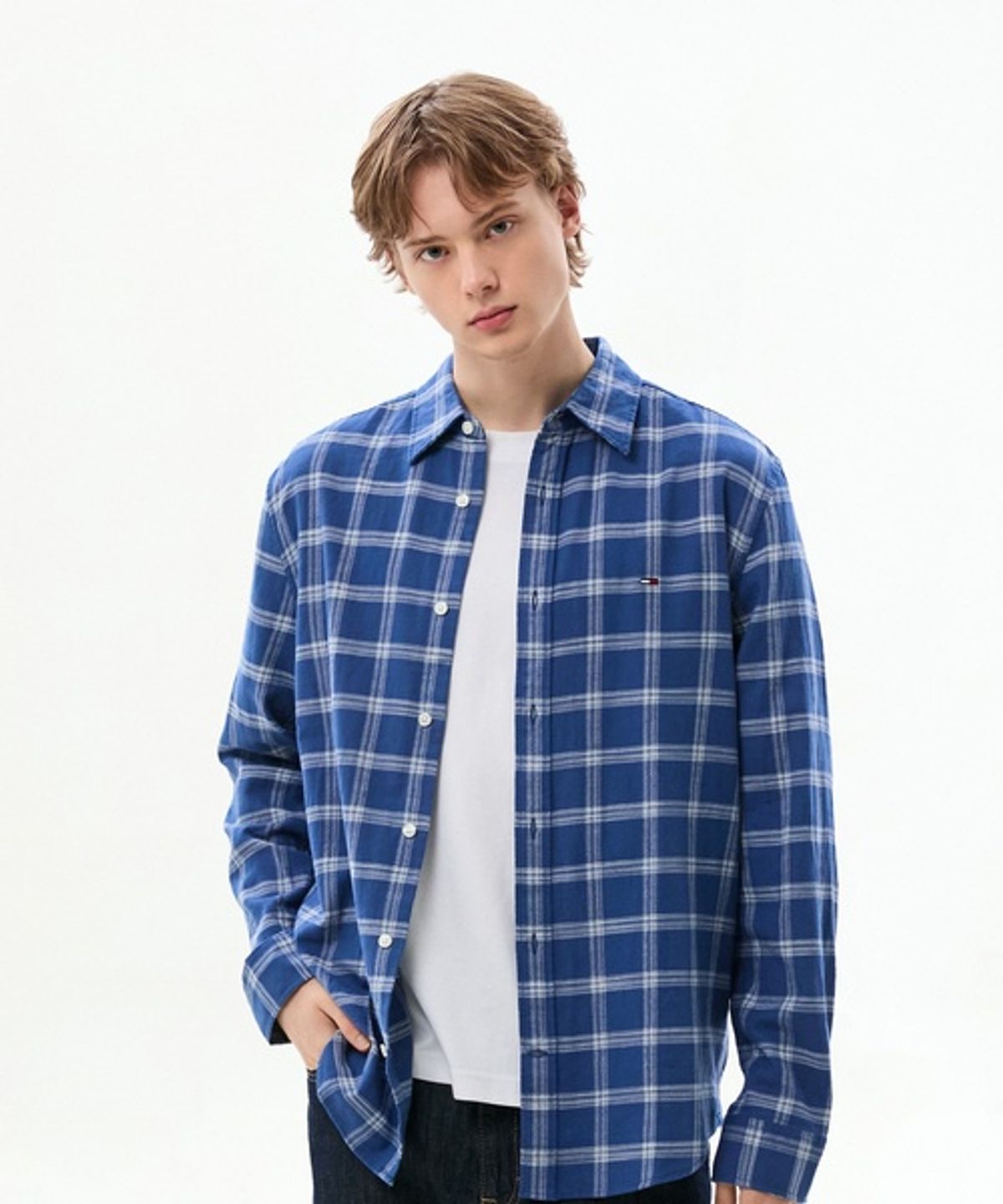 타미진스(TOMMY JEANS) 레귤러 핏 트윌 체크 셔츠 (T32G6WSH41TMT1C6Q)