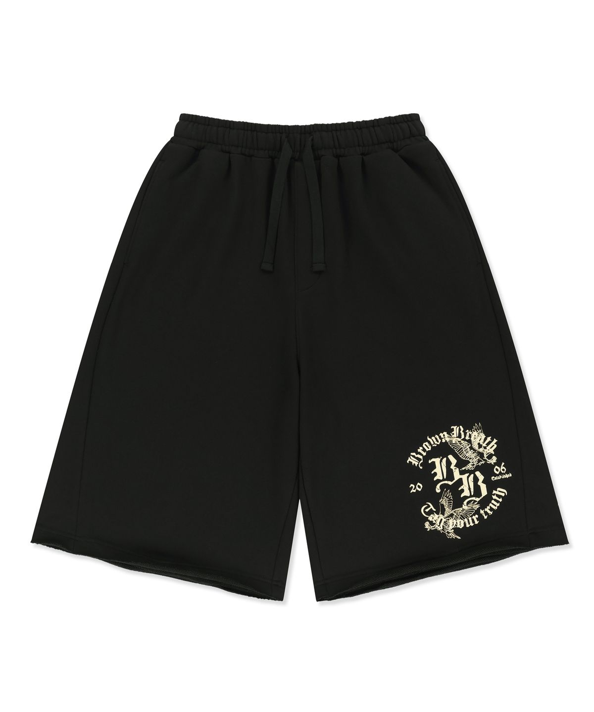 브라운브레스(BROWNBREATH) BERMUDA CIRCLE SHORTS - BLACK