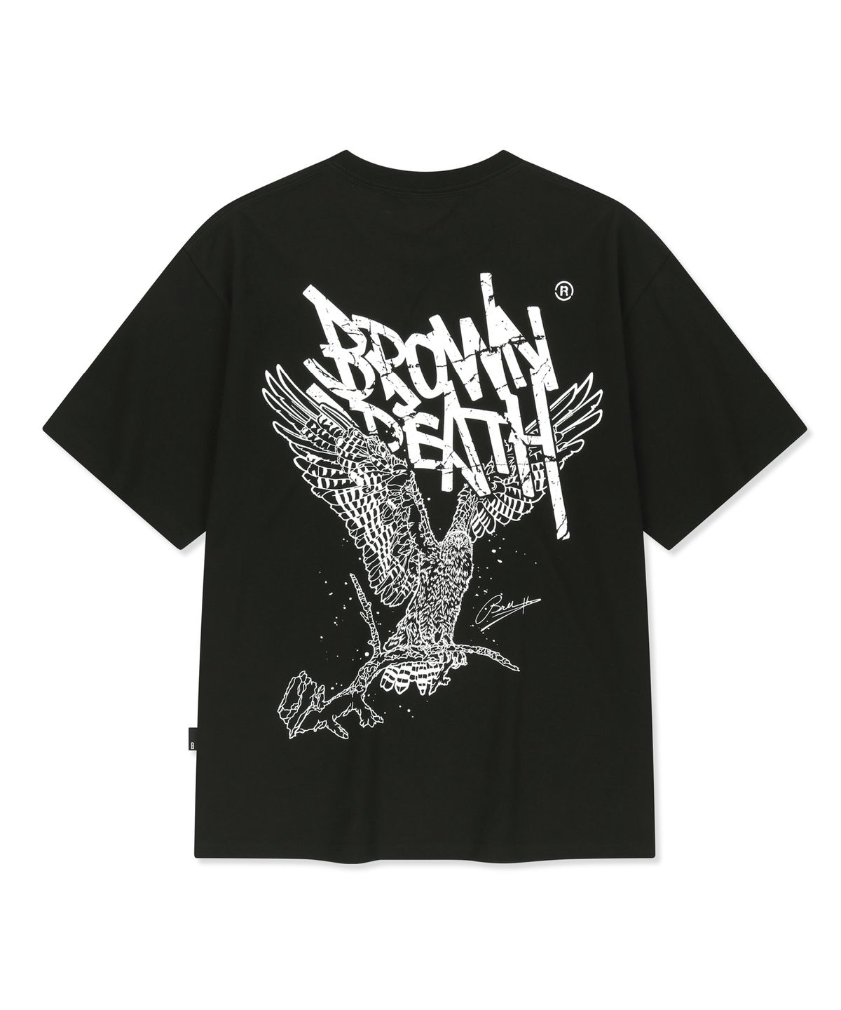 브라운브레스(BROWNBREATH) BB HERITAGE EAGLE TAG TEE - BLACK