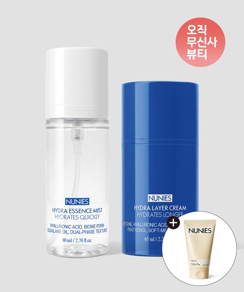 [증정/SET] 하이드라 에센스 미스트 80ml+하이드라 레이어 크림 65ml (클렌징폼 120ml 본품 증정)