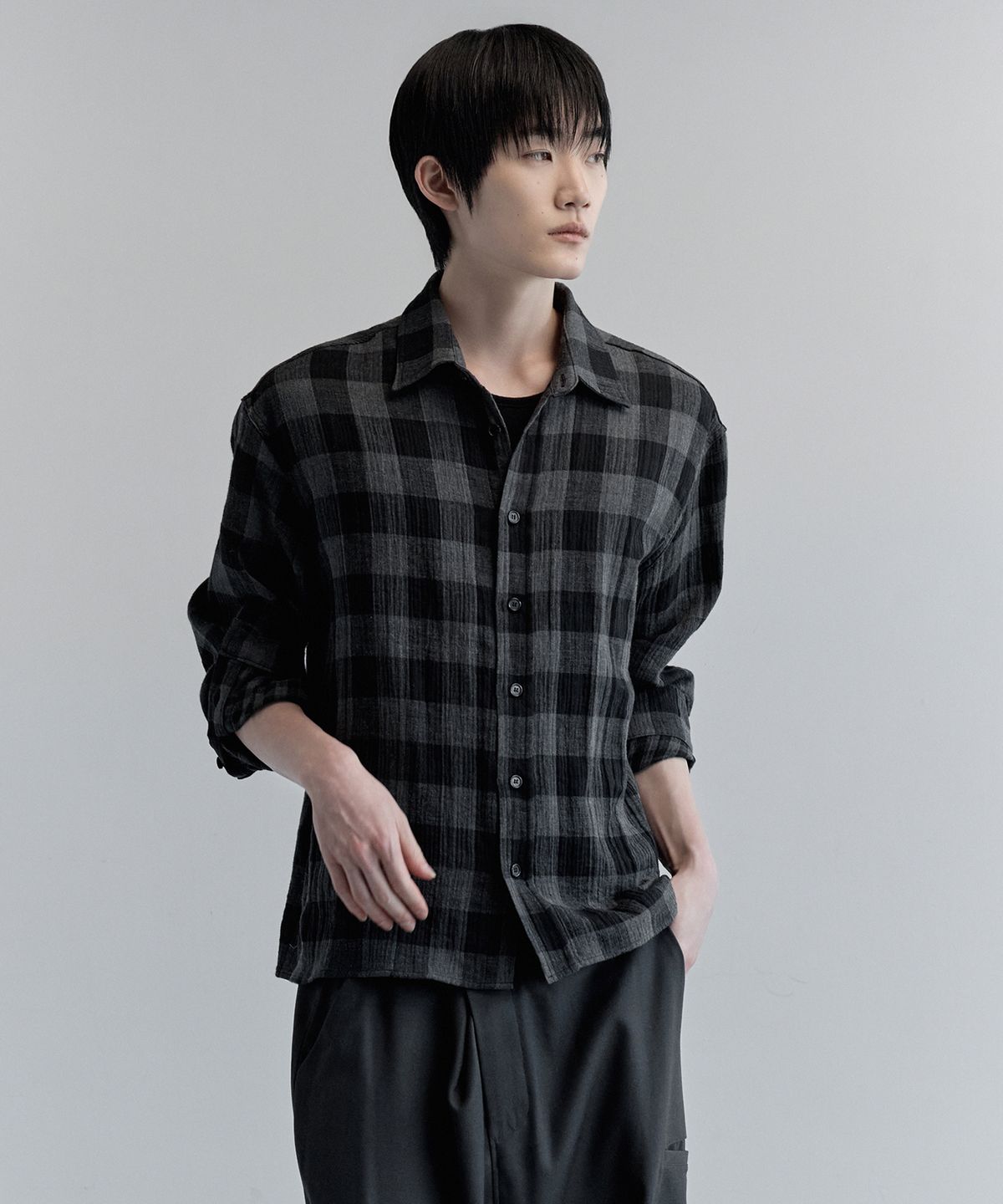 키류(KIRYU) BUFFALO BIG CHECK SHIRT_BLACK