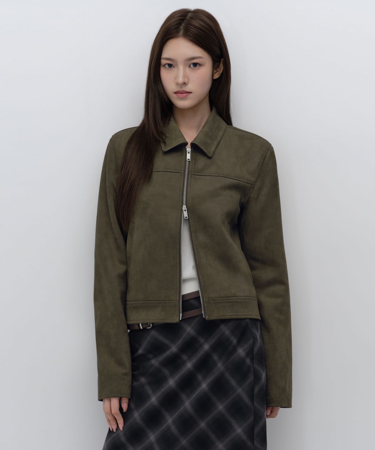 무신사 스탠다드 우먼(MUSINSA STANDARD WOMAN) 우먼즈 신세틱 스웨이드 싱글 재킷 [카키 브라운]