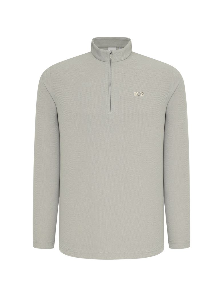BOOST_와플 조직 긴팔 집업_Grayish BEIGE