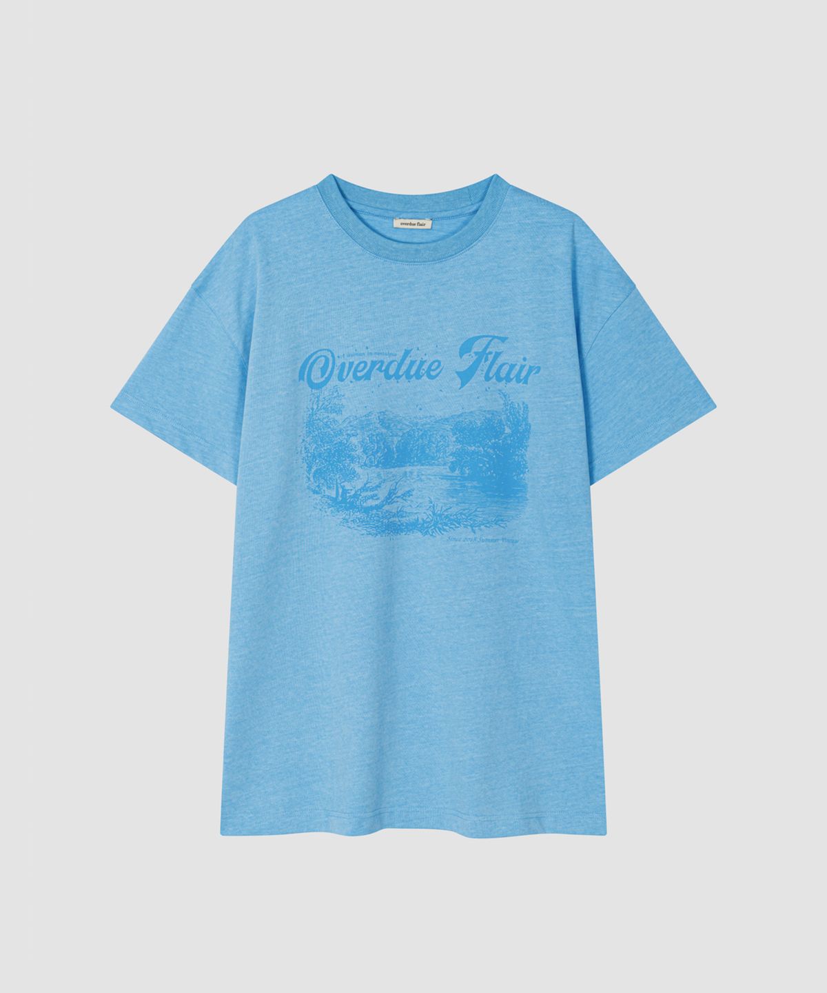 오버듀플레어(OVERDUEFLAIR) NEW VINTAGE PRINTING T-SHIRT_BLUE