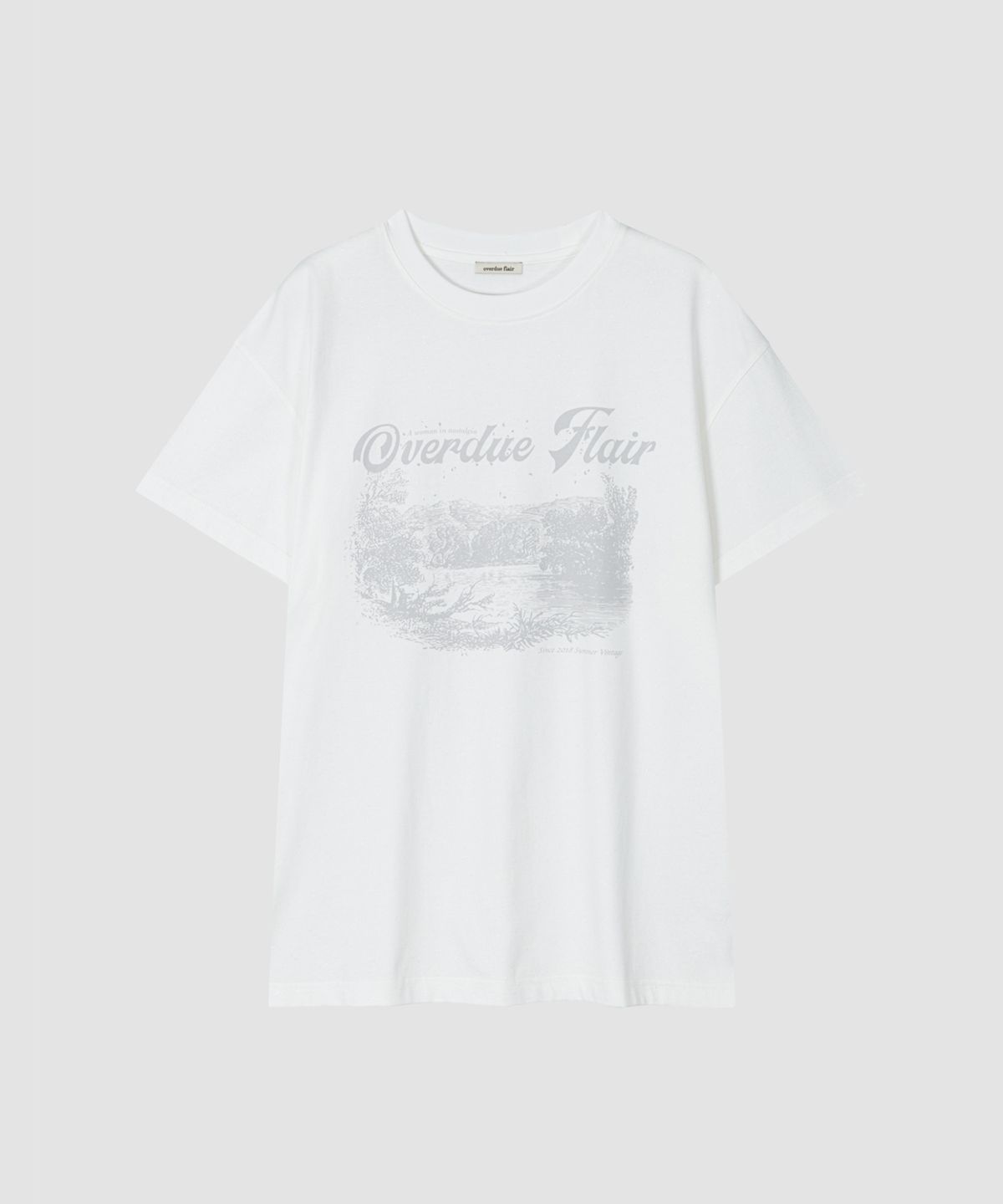 오버듀플레어(OVERDUEFLAIR) NEW VINTAGE PRINTING T-SHIRT_GLITTER WHITE