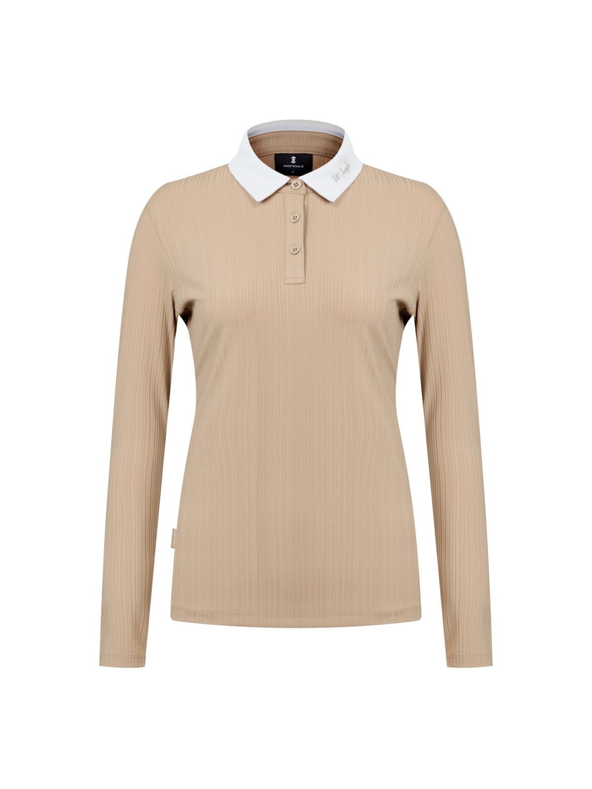 와이드앵글(WIDEANGLE) TO 에센셜 골조직 폴로 티셔츠 L_Dark Beige