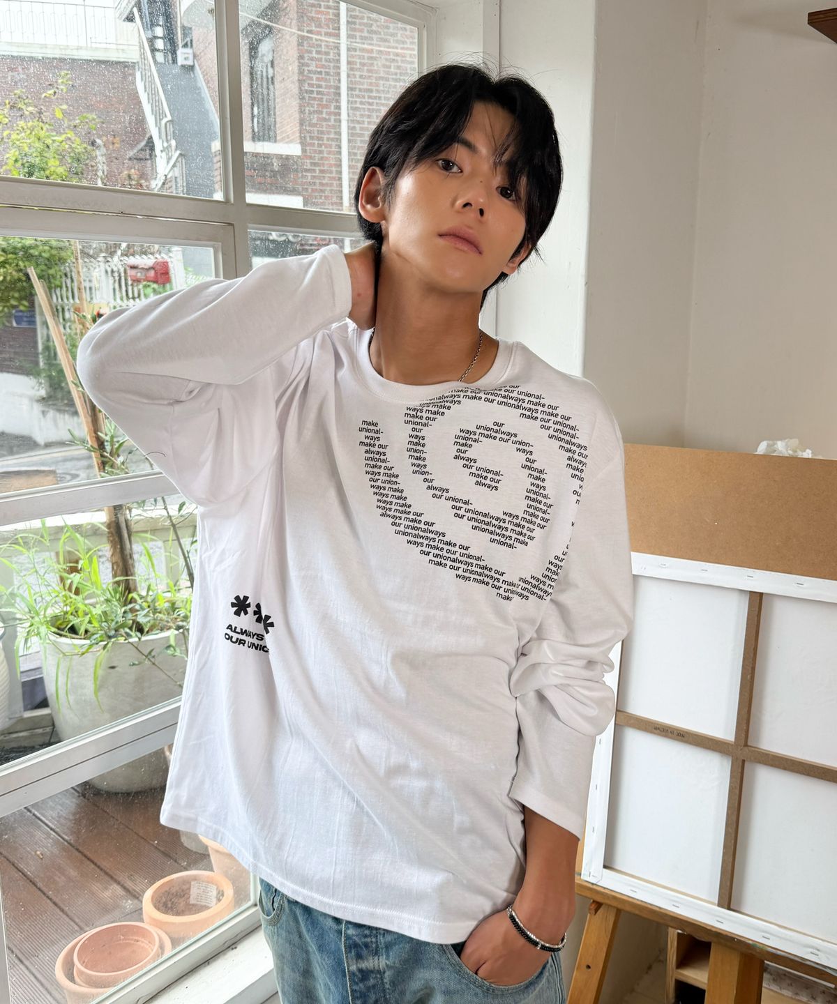 아모우(AMOU) Molly Shell Long Sleeve WHITE