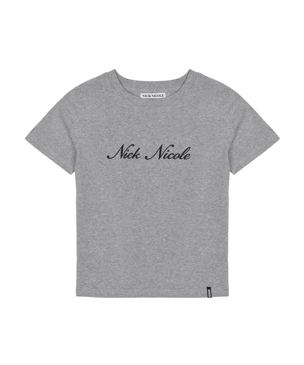 닉앤니콜(NICK&NICOLE) NICOLE LOGO GRAPHIC HALF TOP_GRAY