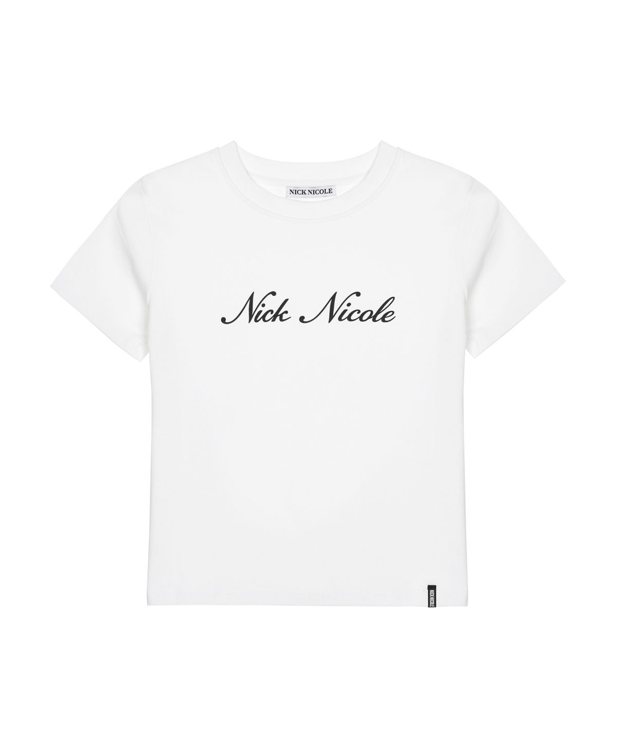 닉앤니콜(NICK&NICOLE) NICOLE LOGO GRAPHIC HALF TOP_WHITE