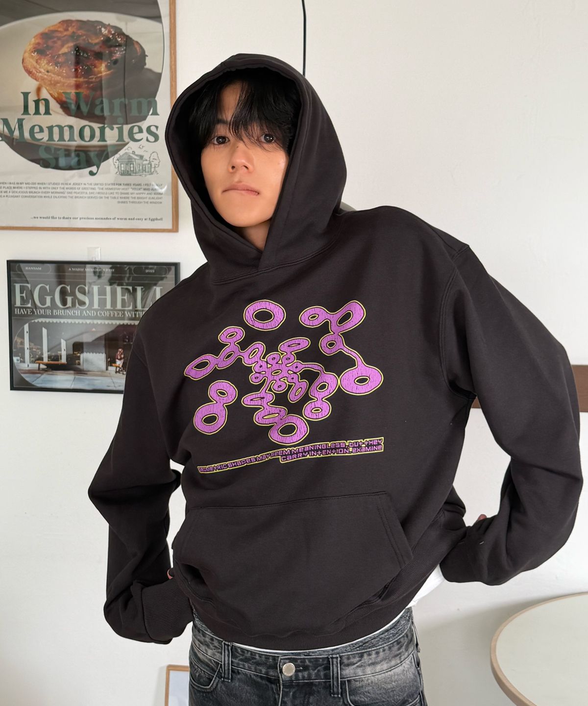 아모우(AMOU) Mitosis Hoodie BLACK