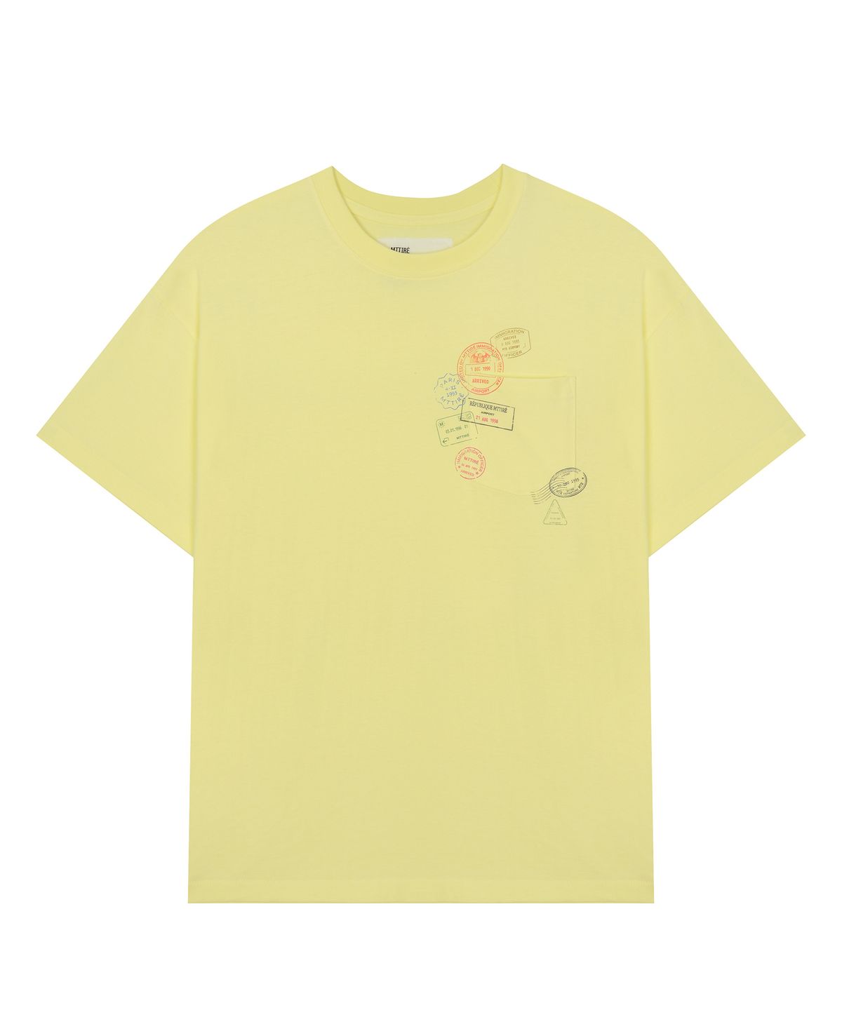 마티레(MTTIRÉ) PASSPORT STAMP T-SHIRT / LIGHT YELLOW