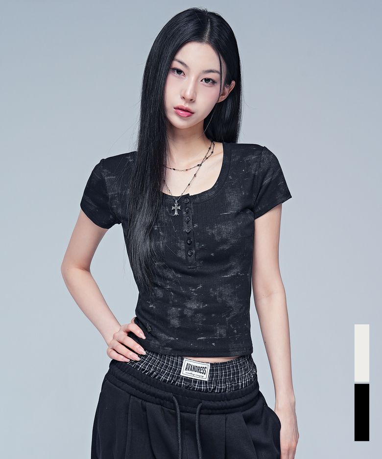 세나 포그 헨리 넥 티셔츠_2COL