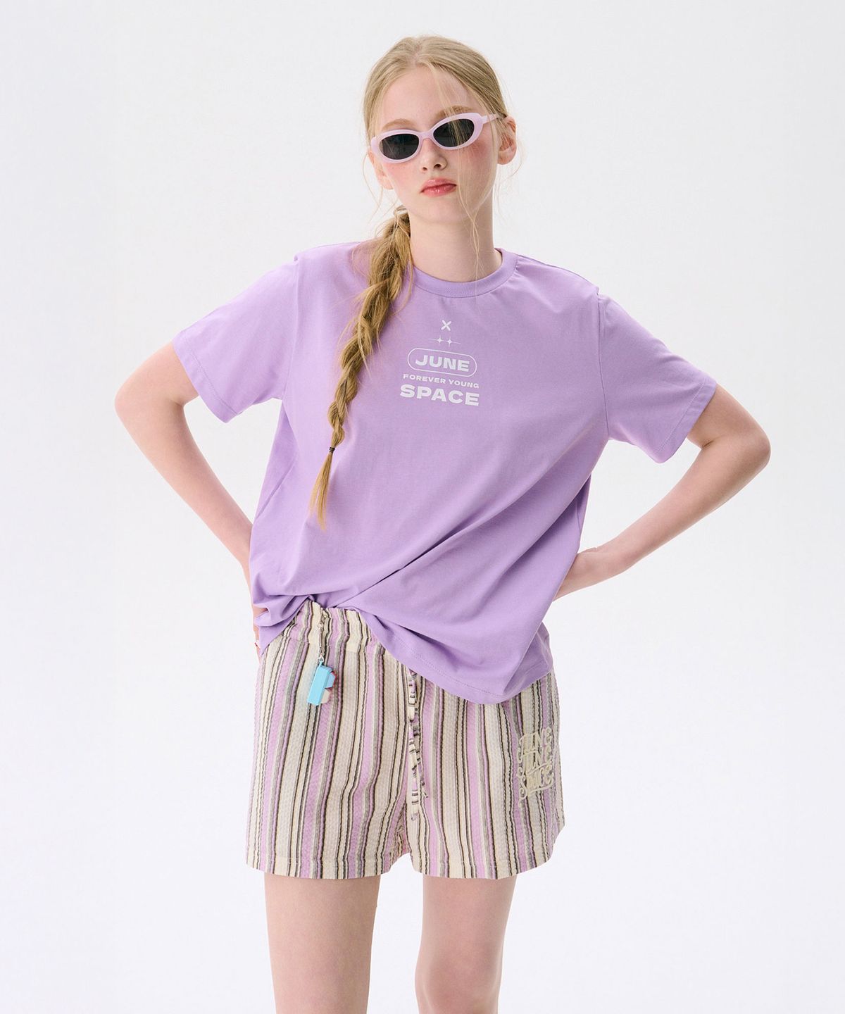 준준스페이스(JUNEJUNE SPACE) Colorful Basic T-shirts_Purple(다채로운 기본 티셔츠_퍼플)