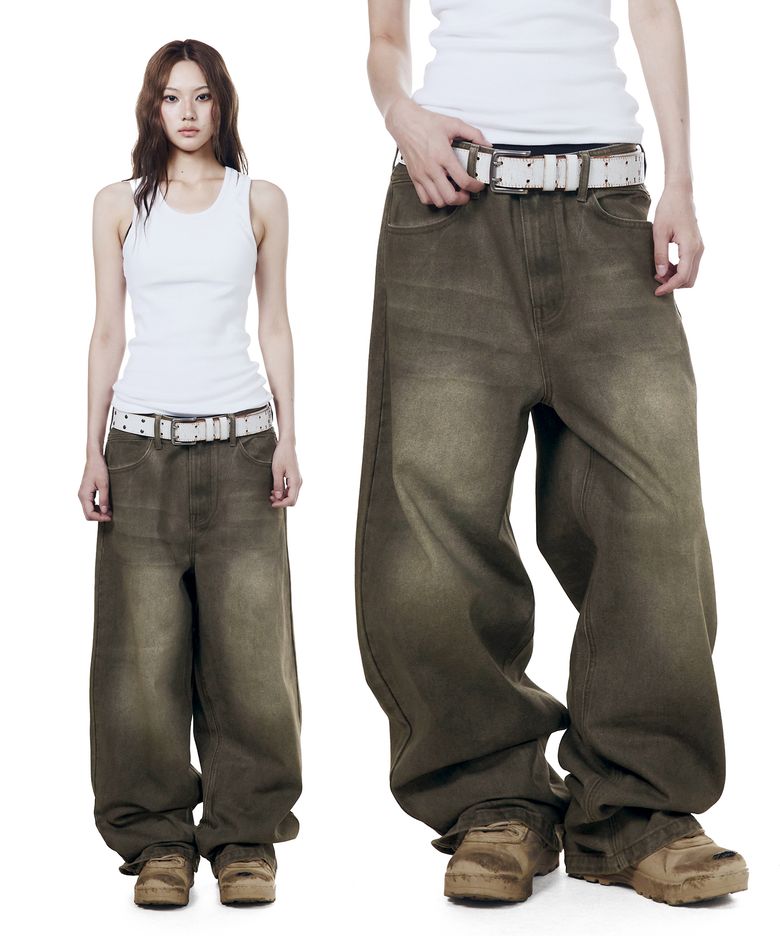 Dirty Waxed Denim Pants (Black)